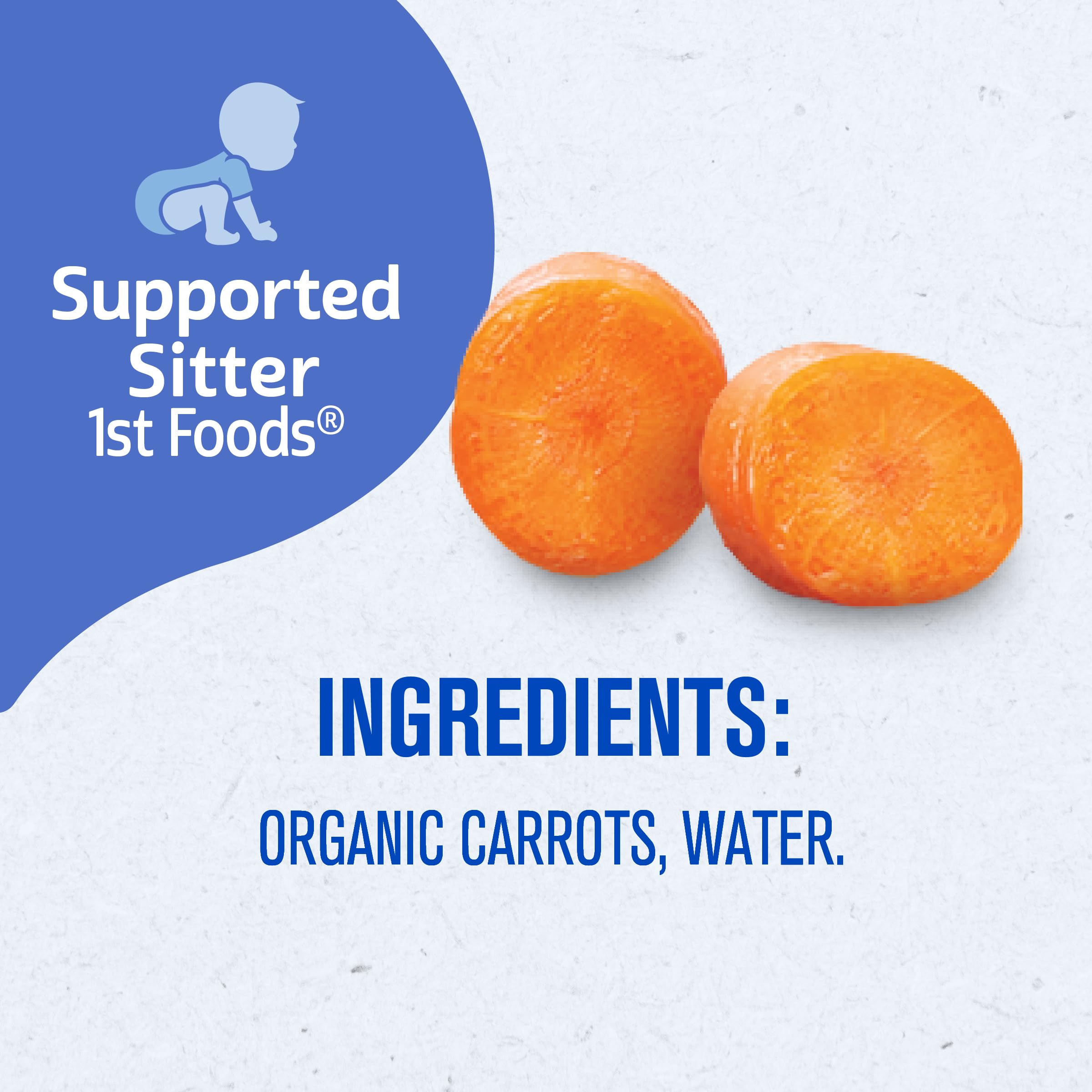 Organic Gerber Stage 1 Baby Food - Carrot Puree in Glass Jars, Non-GMO Vegetable Puree for Infants (10-Pack) | Ideal for First Foods & Healthy Baby Meals