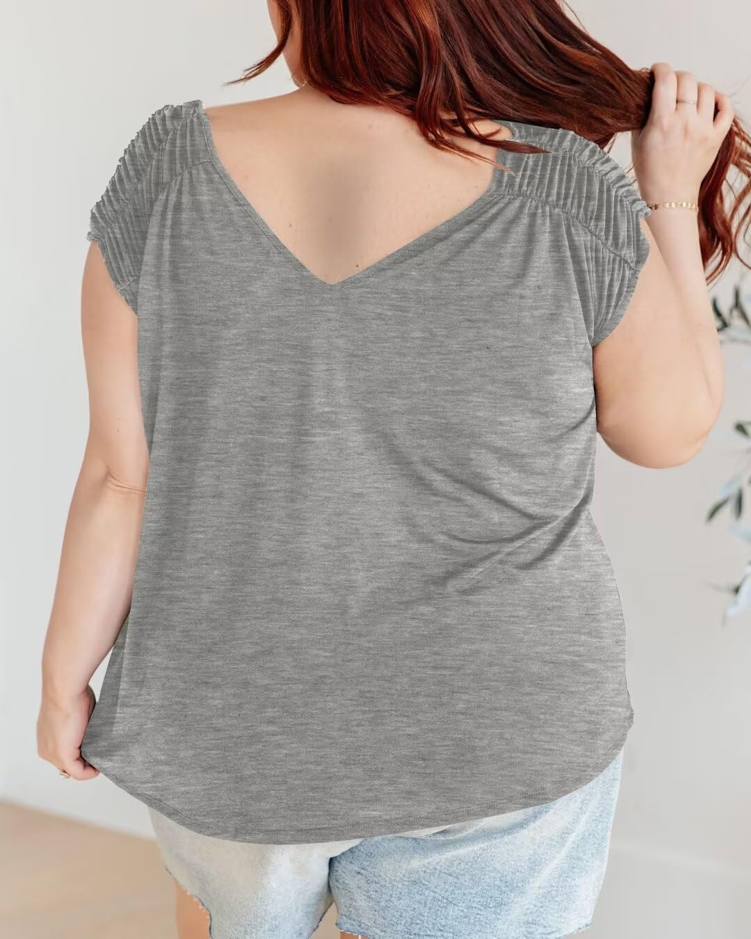Bliwov Women's Cute Summer Short Sleeve T-Shirt - Casual V-Neck Loose Fit Flowy Top for Women | Trendy 2024 Fashion | Perfect for Beach Outings, Weekend Brunch & Summer Vacations