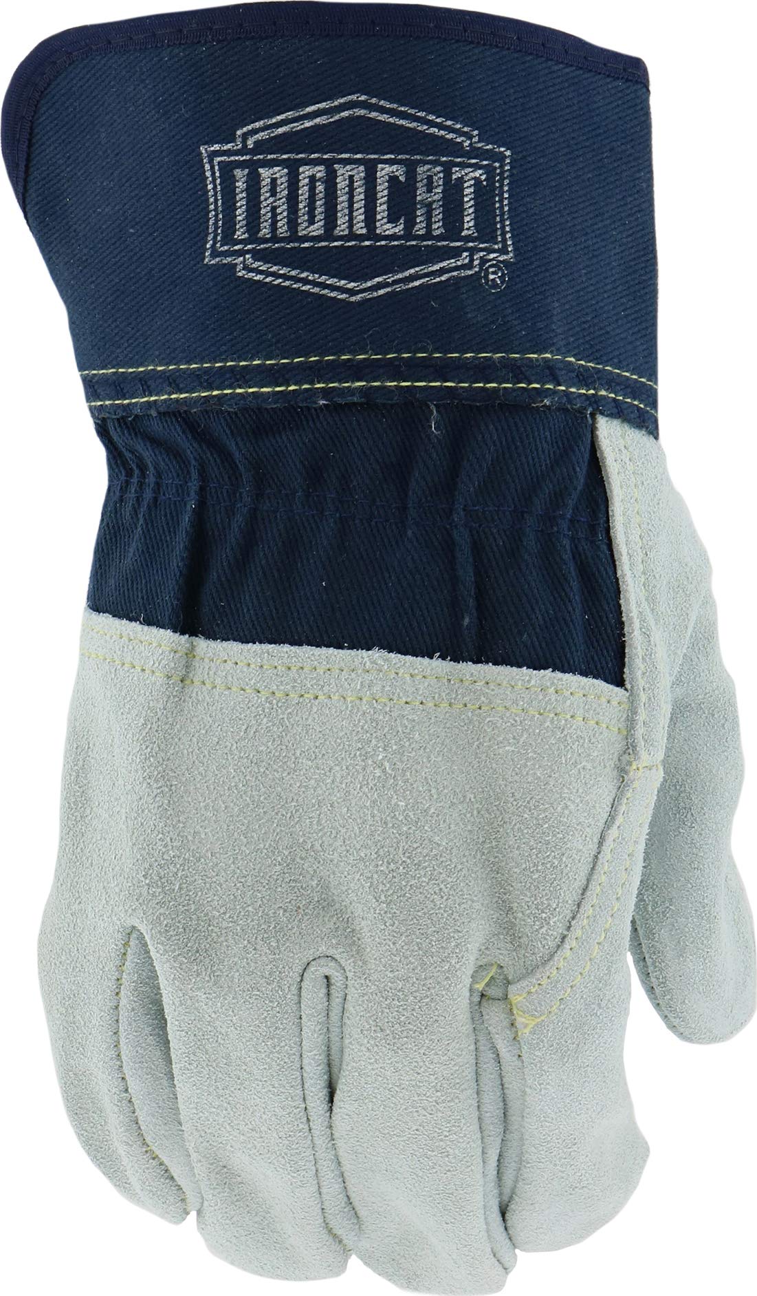Ironcat IC65 X2XL Premium Heavy Duty Split Cowhide Leather Work Gloves - 3XL Size (6
