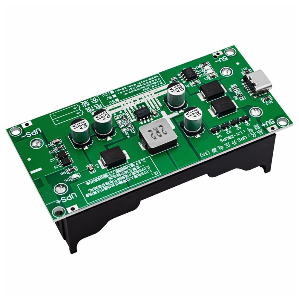 Junterone 15W 3A Type-C 18650 Lithium Battery Charger Module with DC-DC Step Up Booster - Fast Charging UPS Power Supply Converter (9V Output) - Perfect for DIY Electronics, Emergency Power Backup & Portable Device Charging