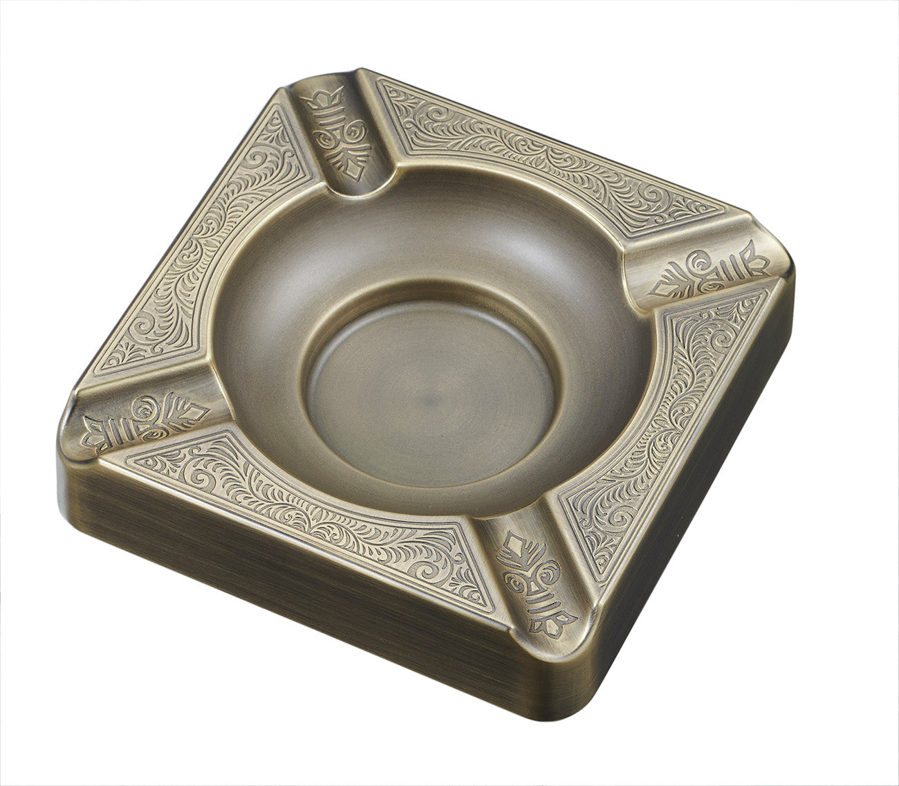 Visol Heavyweight Antique Brass Cigar Ashtray - Premium Smoking Accessory for Cigar Lovers, Home Bars & Outdoor Lounges