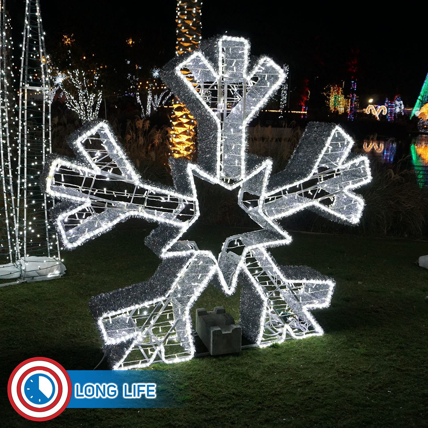 Russell Decor 30ft LED Rope Lights - Cool White for Christmas, Outdoor Trees & Patio Decor