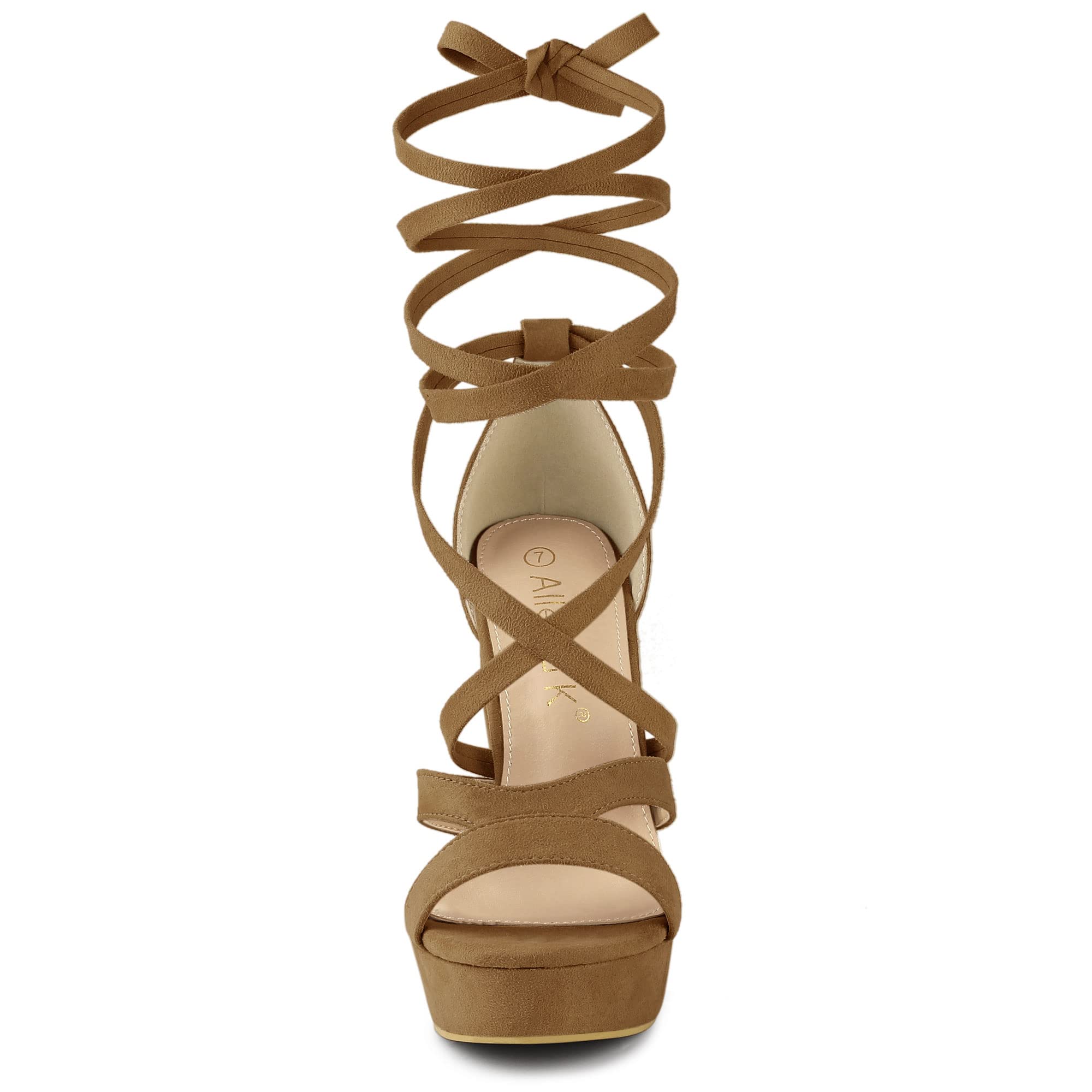 Allegra K Women's Chunky High Heel Sandals with Lace-Up Detail - Stylish Platform Shoes for Parties, Weddings & Night Out