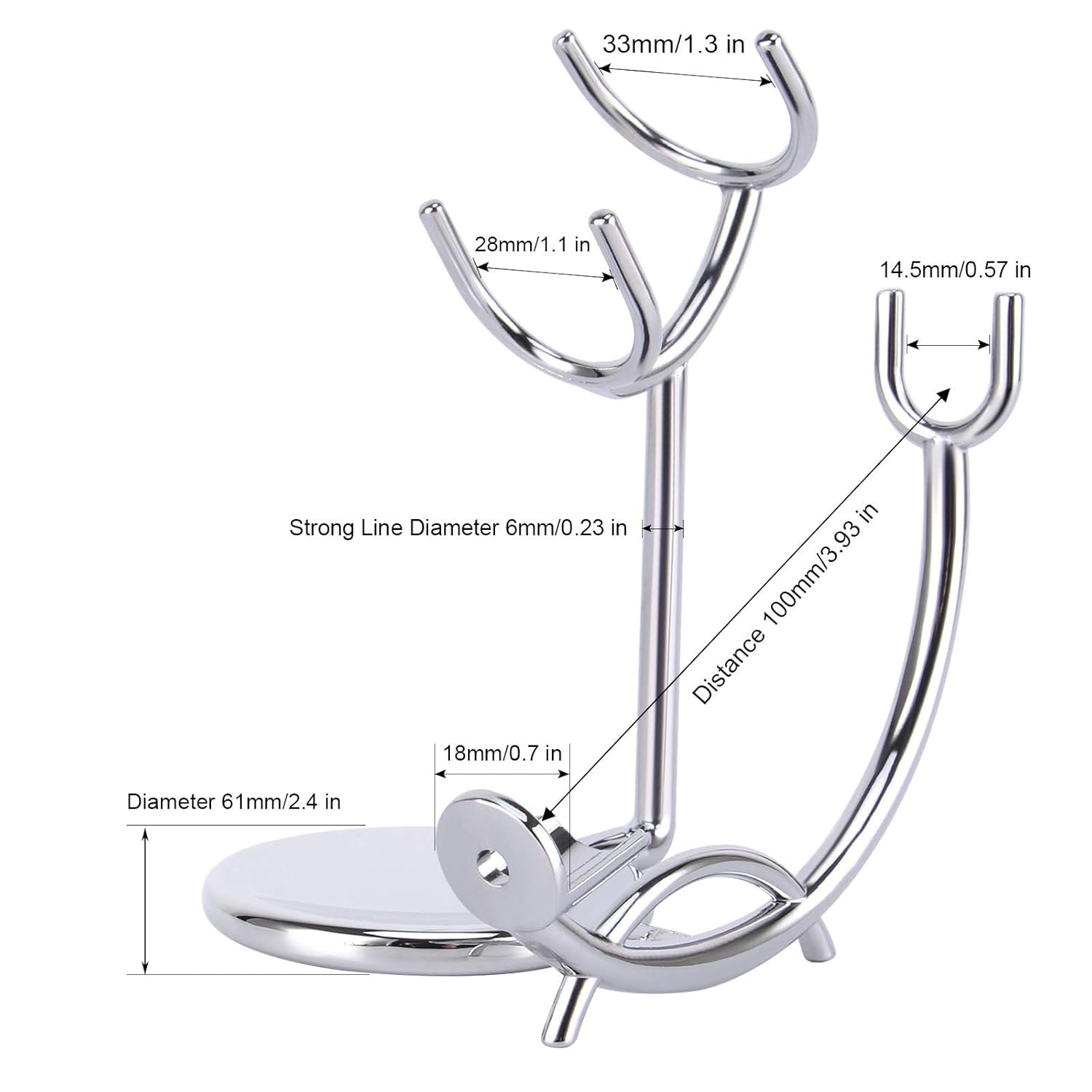 Premium Chrome Plated Razor & Shaving Brush Stand with Ceramic Bowl - 2 Piece Luxury Shaving Set Holder for Straight Razors, Safety Razors & Barber Tools - Perfect for Home Grooming & Professional Barber Shops