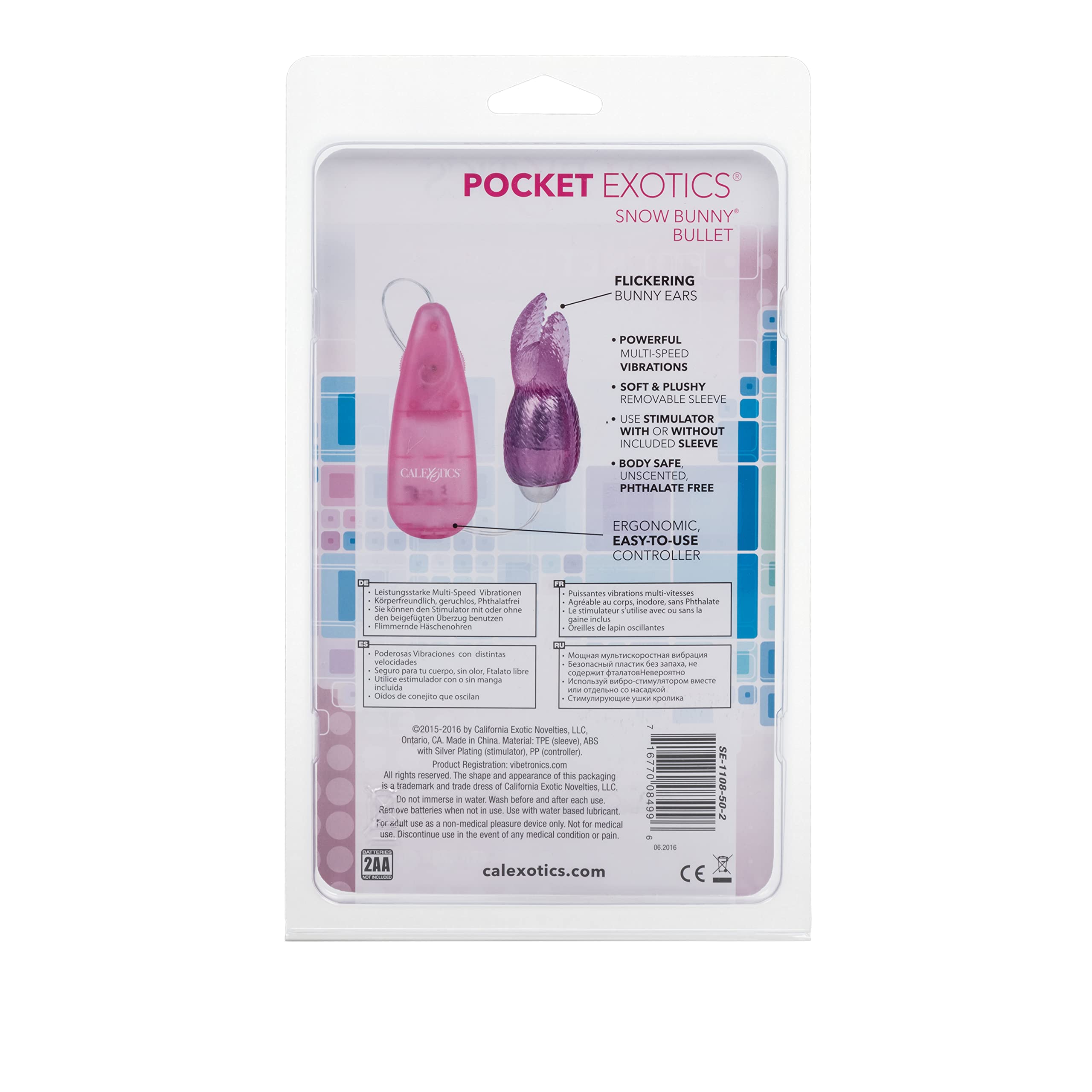 CalExotics Pocket Exotics Bunny Bullet Vibrator with Rabbit Tickler - Rechargeable Mini Vibrating Egg Massager for Women & Couples - Pink Adult Sex Toy - Perfect for Travel, Foreplay & Sensual Play