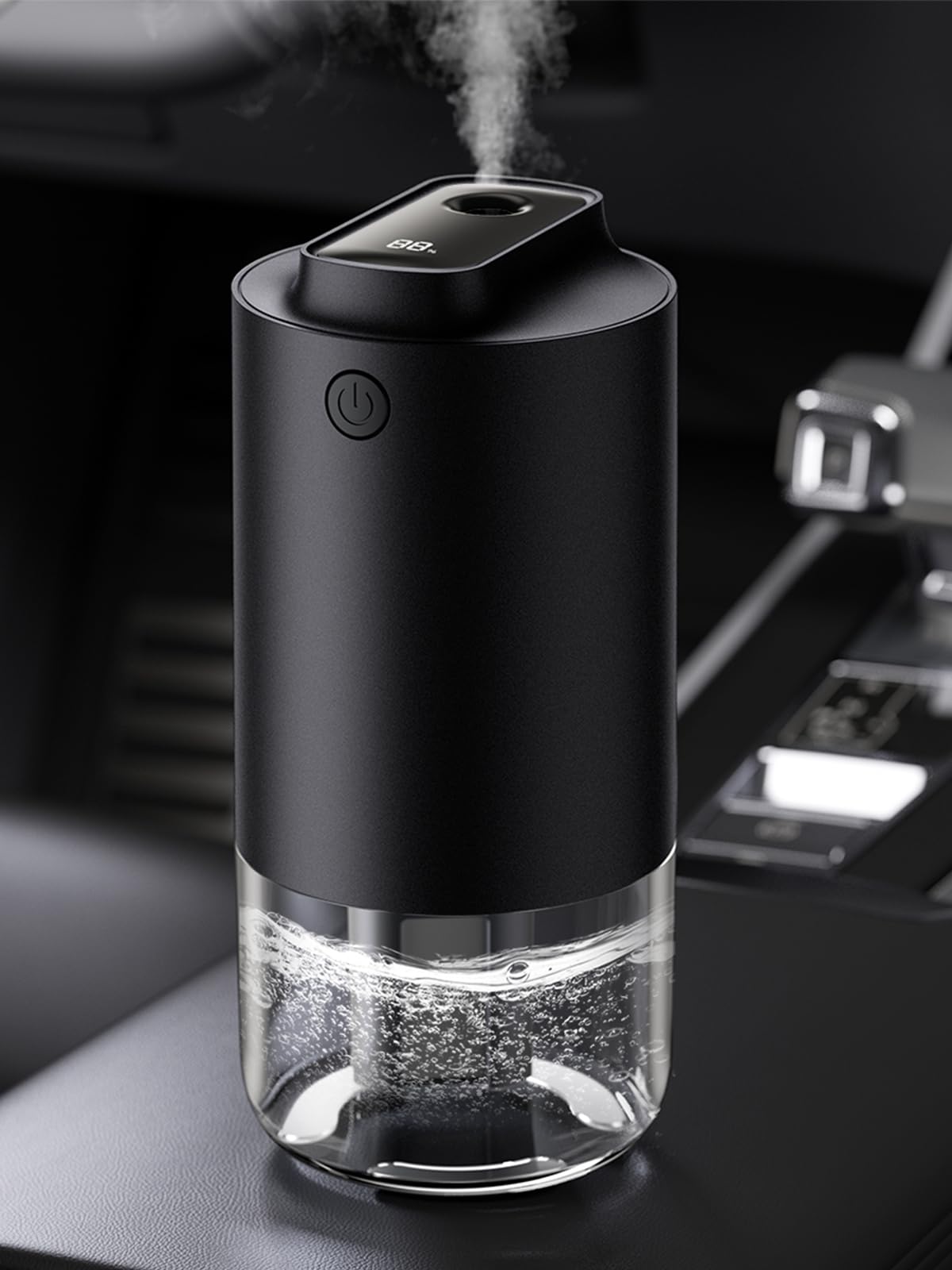 Guirock Portable Mini Humidifier - 250ml Small Cool Mist Humidifier with Auto-Purification & Auto On/Off - Built-in Battery & 2 Mist Modes - Perfect for Car, Baby Bedroom, Travel, Office & Desktop Use - Black