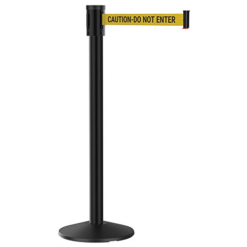 Black Post w/ Caution Do Not Enter Belt