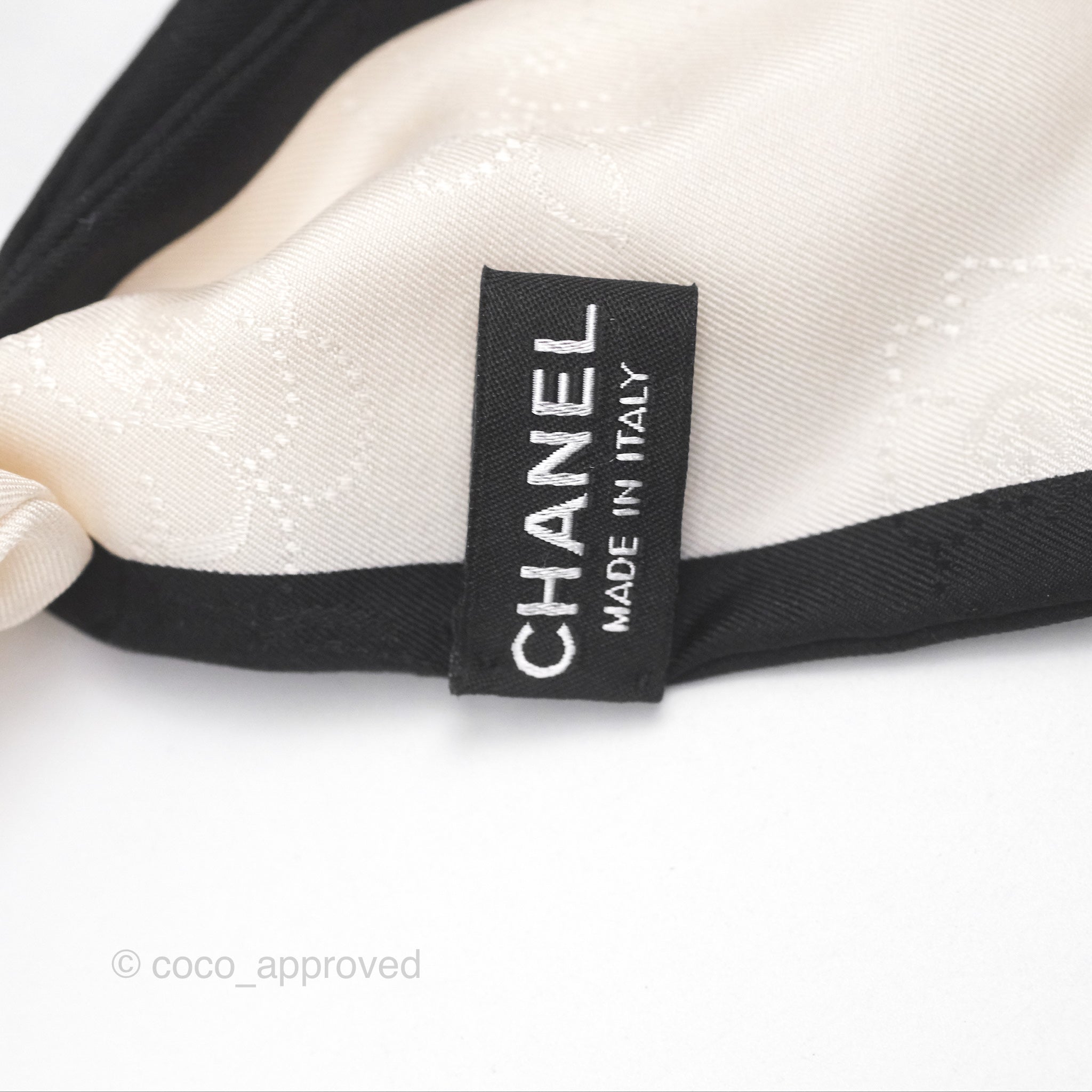 Chanel Bow Silk Hair Accessory Ivory & Black - Elegant Hair Clip for Women, Perfect for Weddings, Parties & Special Occasions