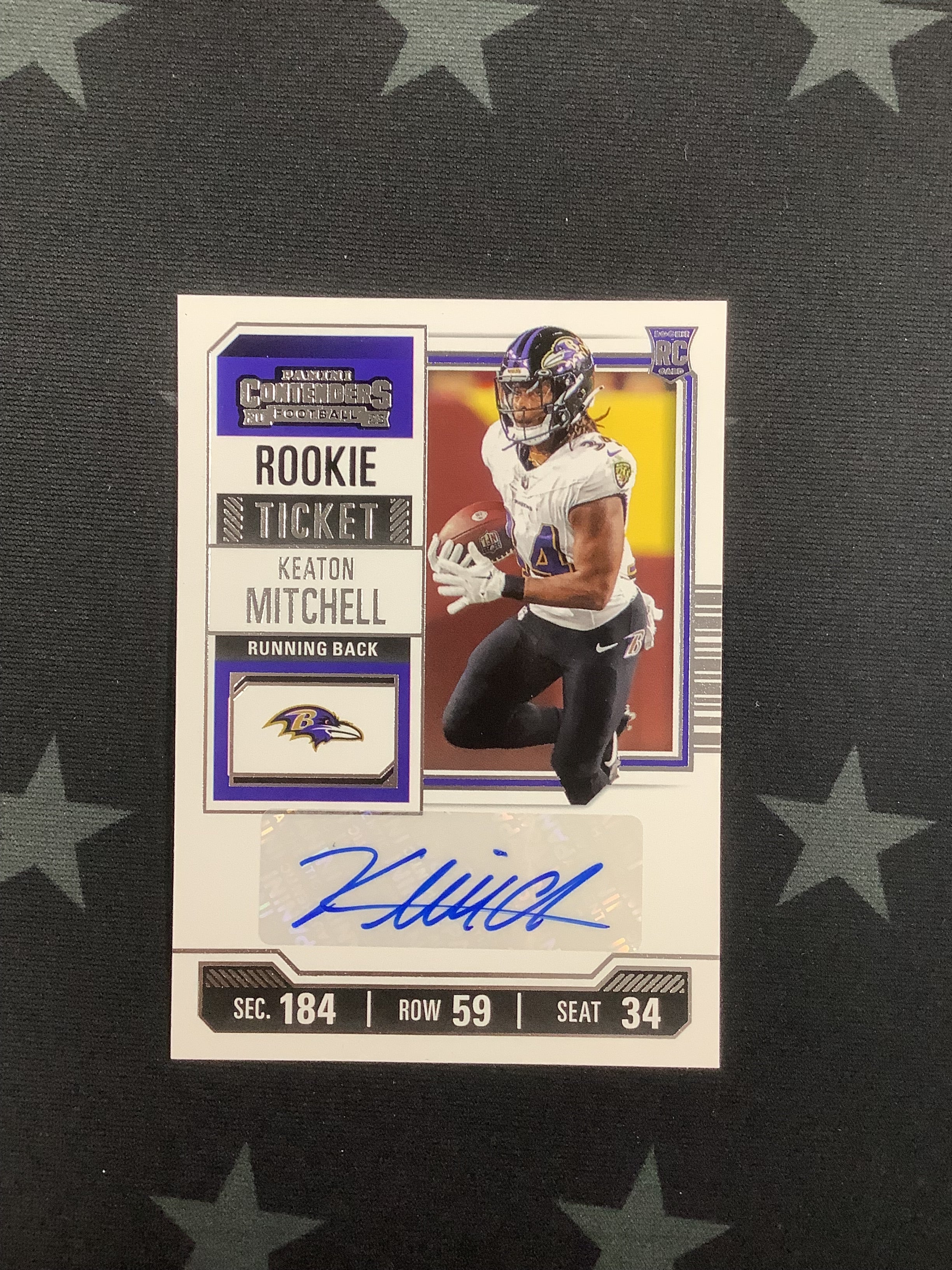 2023 Panini Contenders Rookie Ticket Auto Keaton Mitchell #248 Ravens Football Card - Perfect for NFL Collectors, Fantasy Football Fans & Sports Memorabilia Enthusiasts