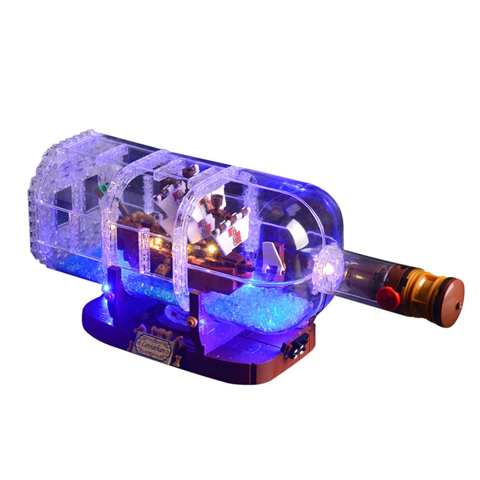 Lego Ideas Ship in a Bottle 21313 Light Kit - LED Lighting Set for Lego 92177 Model | Perfect for Home Decoration, Display & Gift Giving
