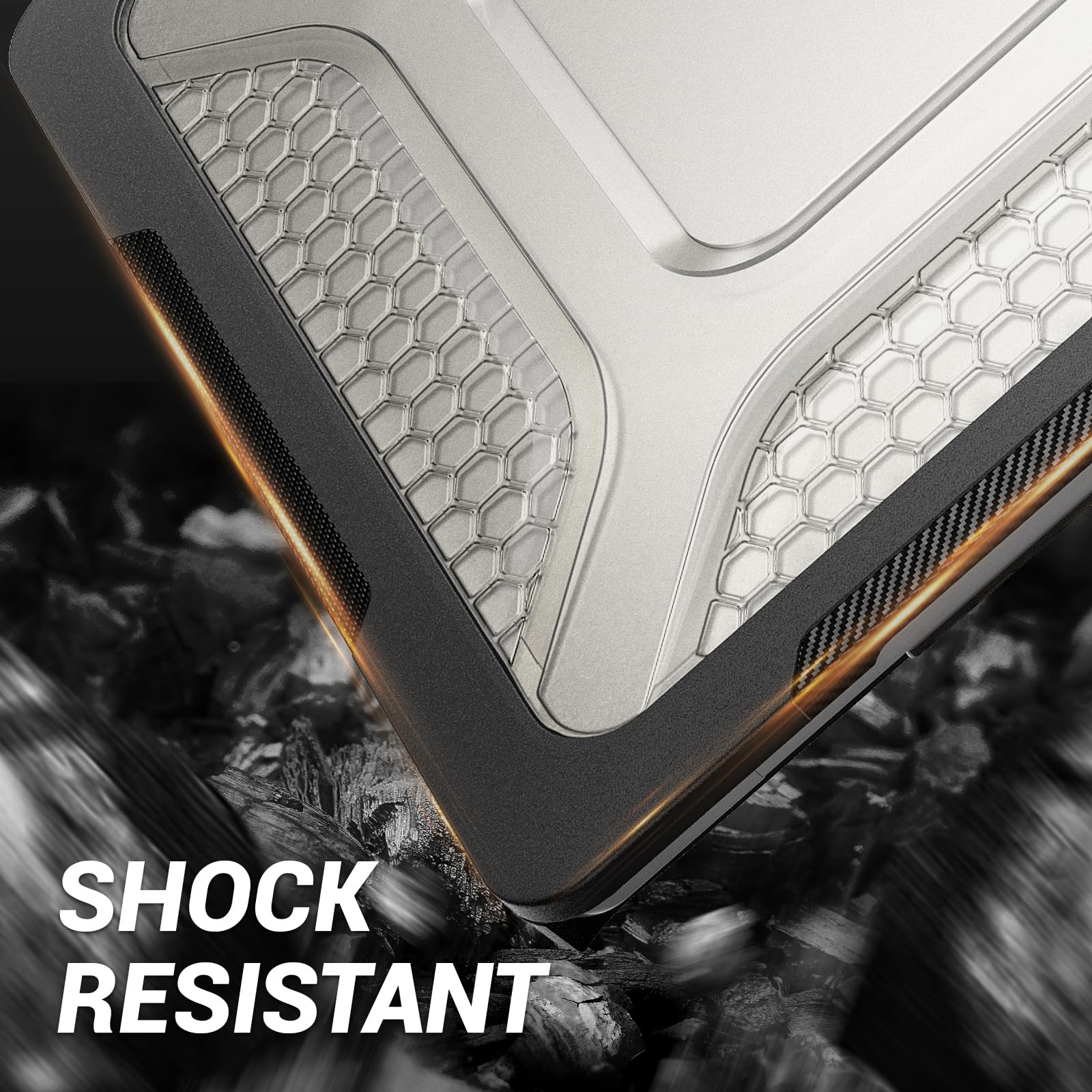 SEYMAC Protective Case for MacBook Air 15 inch (2023-2025 Models A3241/A3114/A2941 M2-M4 Chip) - Shockproof Cover with Built-in Stand & Mouse Pad | Perfect for Work, Travel & School (Black)