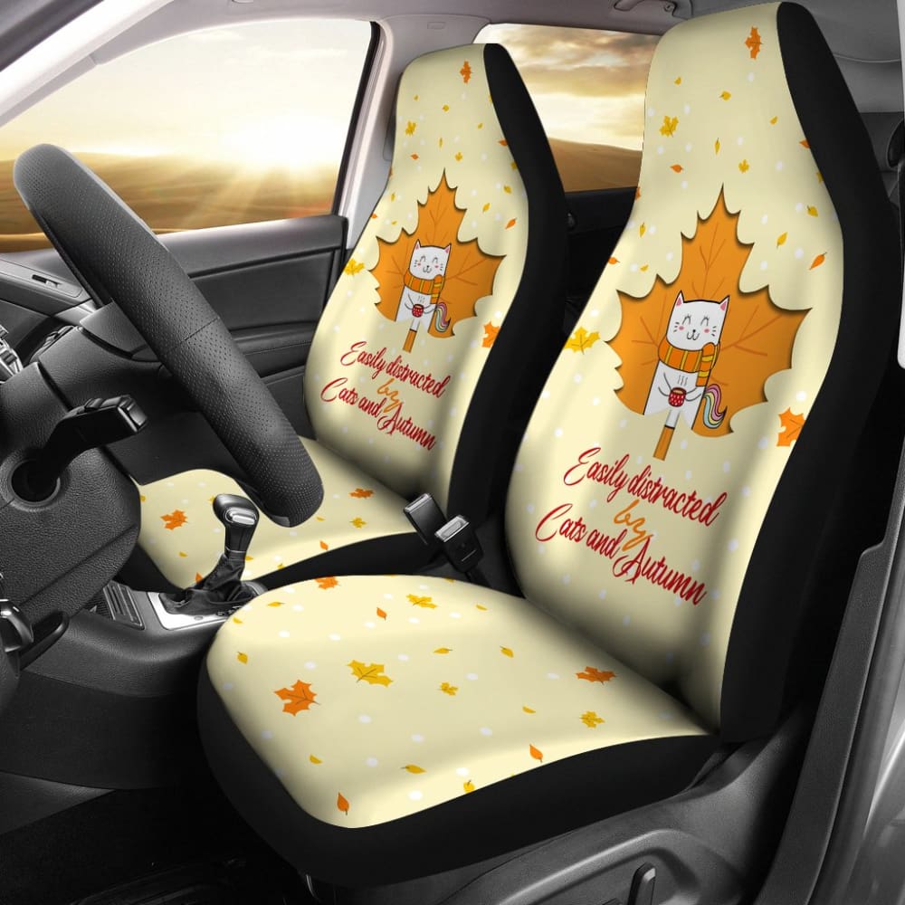 Premium Car Seat Covers for Cat Lovers - Soft & Durable Pet-Friendly Auto Accessories (210205) - Perfect for Fall Road Trips & Everyday Commute