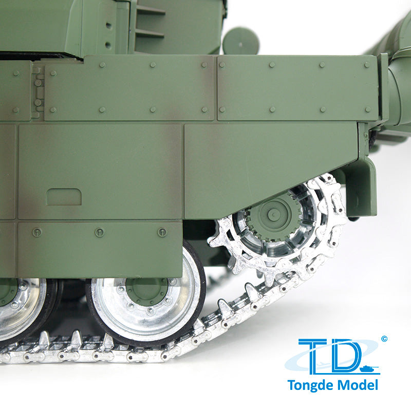 1/16 Scale RC Military Tank - H2408 Leclerc Battle Tank with Metal Wheels, Gearbox, Infrared BB Barrel, Recoil & Smoke Effects | Remote Control Toy for Adults & Collectors | Battle Simulation, Outdoor Play & Display