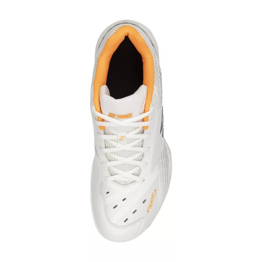 Yonex Power Cushion PC 65Z3 Wide Badminton Shoes for Men & Women - White/Orange - Professional Court Performance for Badminton & Indoor Sports