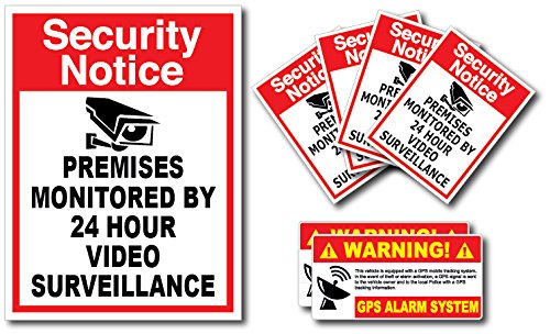 (7 Pack) 24/7 GPS Tracking Warning Decals - UV Resistant & Waterproof Vinyl Stickers for Vehicles - Anti-Theft Security Signs for Cars, Trucks, RVs - Perfect for Parking Lots, Garages & Fleet Protection