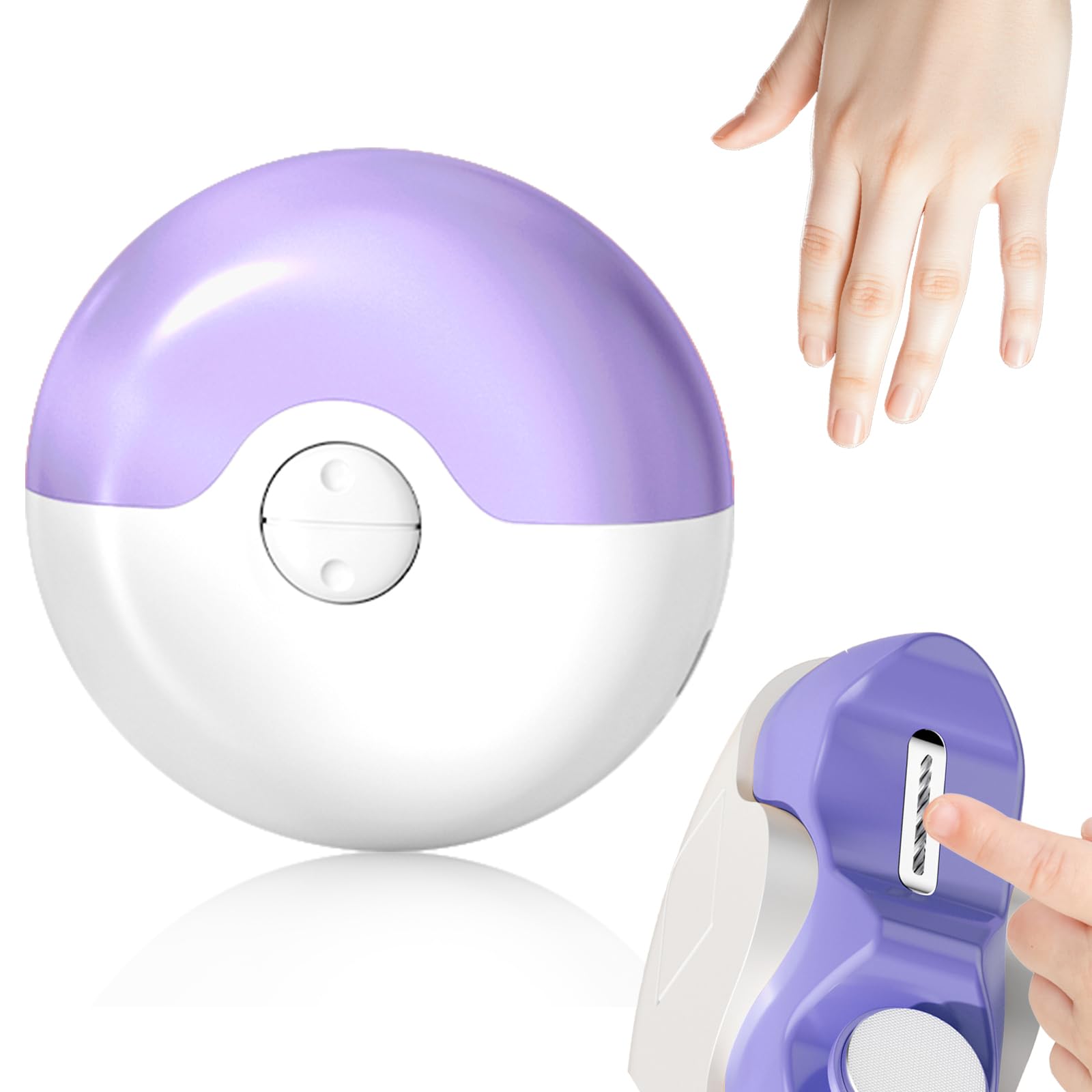 Upgraded 2-in-1 Electric Nail Clipper & Polisher - Automatic Nail Trimmer for Adults, Seniors & Kids - Safe Baby Nail File & Toenail Clipper (Purple) - Perfect for Home, Travel & Salon Use
