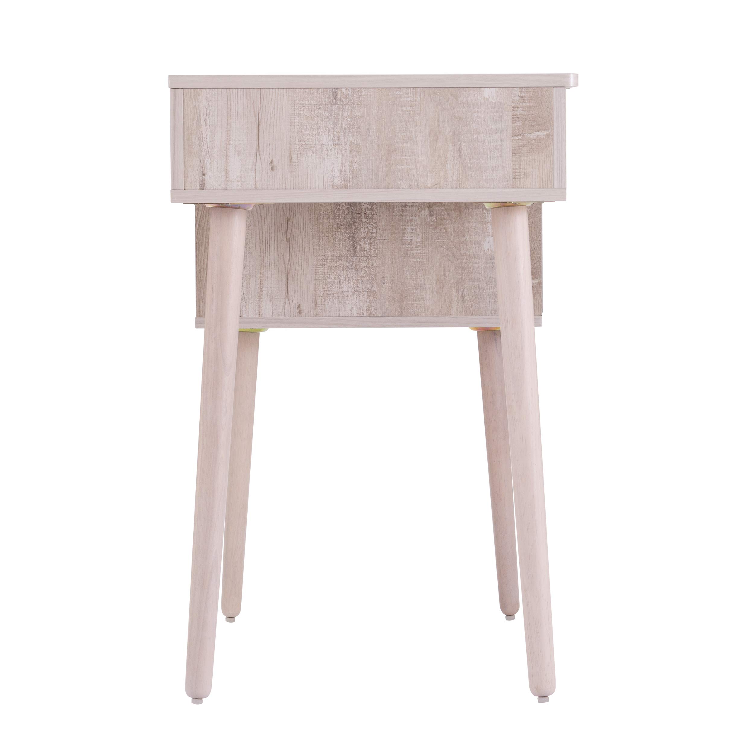SEI Furniture Harzen Vanity Desk - Graywashed Finish, Modern Writing Desk with Drawers for Home Office, Bedroom & Dressing Room