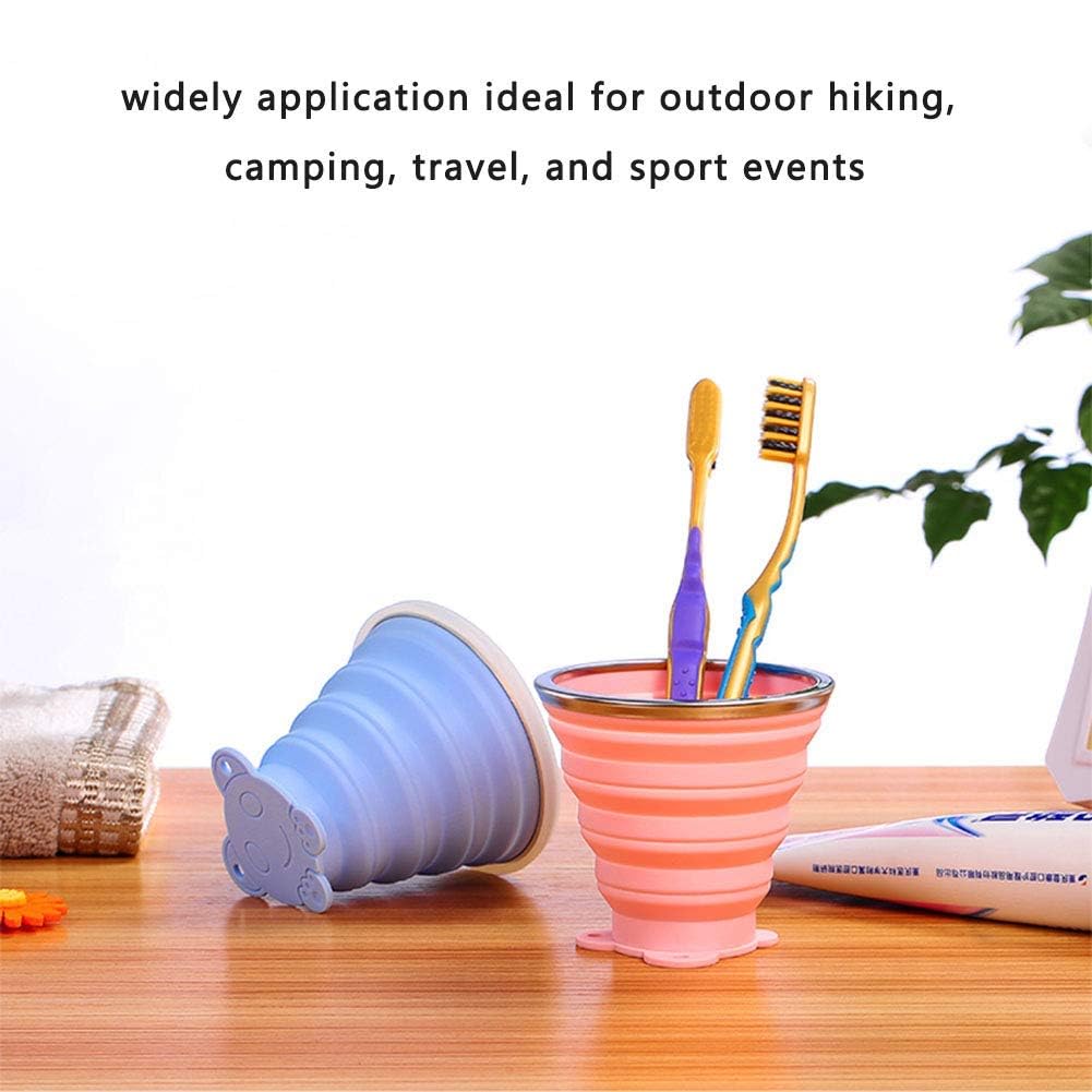 Collapsible Travel Cup - Silicone Folding Water Cup with Lid | Reusable & Portable Drinking Mug for Camping, Hiking, Picnics | BPA-Free Telescopic Tumbler for Hot & Cold Beverages | Perfect for Outdoor Adventures, Office Use and Daily Commute