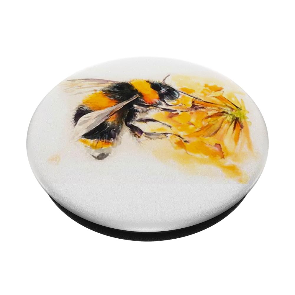 Swappable PopGrip with Cute Bumblebee & Yellow Flower Design - Phone & Tablet Grip for Secure Holding | Perfect for Everyday Use, Commuting & Selfies