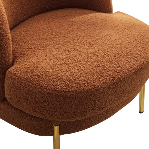 Modern Accent Chair with Gold Metal Legs - Upholstered Club Chair for Living Room, Bedroom & Office - Comfortable Lounge Seating for Relaxing, Reading & Entertaining Guests