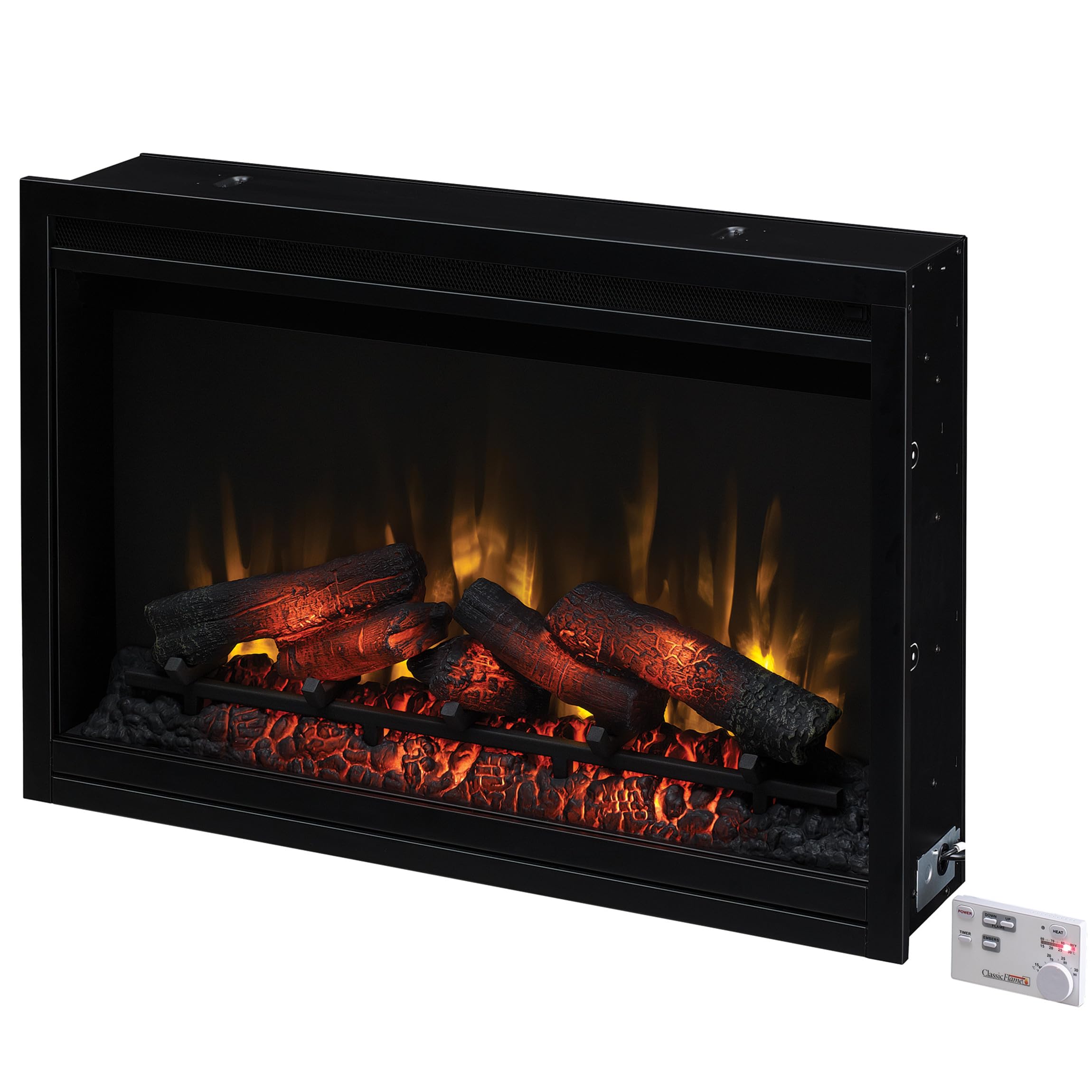 ClassicFlame 36-Inch Traditional Built-In Electric Fireplace Insert - 120V - Perfect for Living Rooms, Bedrooms & Home Decor