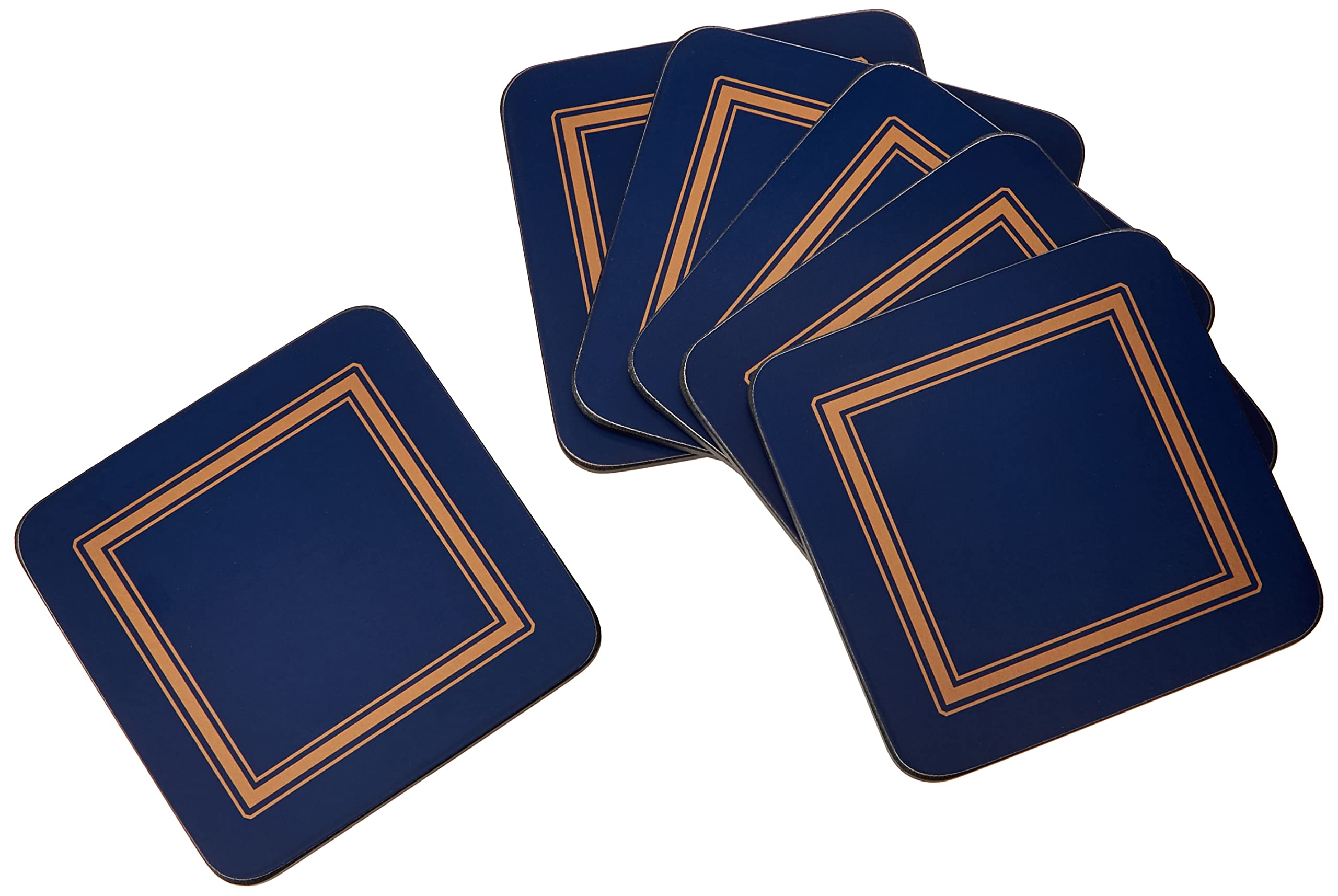 Pimpernel Classic Midnight Coasters Set of 6 - Elegant Drink Coasters for Coffee Tables, Bars & Home Decor