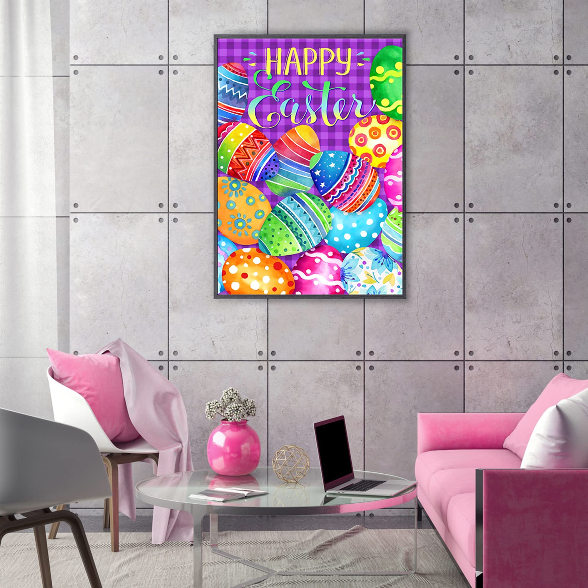 Premium Diamond Painting Kit for Adults - Easter Egg & Flower Design DIY Full Round Drill Diamond Dots Art (11.8x15.7 Inch) - Home Wall Decor, Stress Relief & Creative Gift Idea for Women & Teens