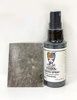 Dina Wakley Media Gloss Sprays - 2 Metallic Colors (Gilt & Medieval) - High Shine Acrylic Paint Spray for Mixed Media Art, DIY Crafts, and Scrapbooking