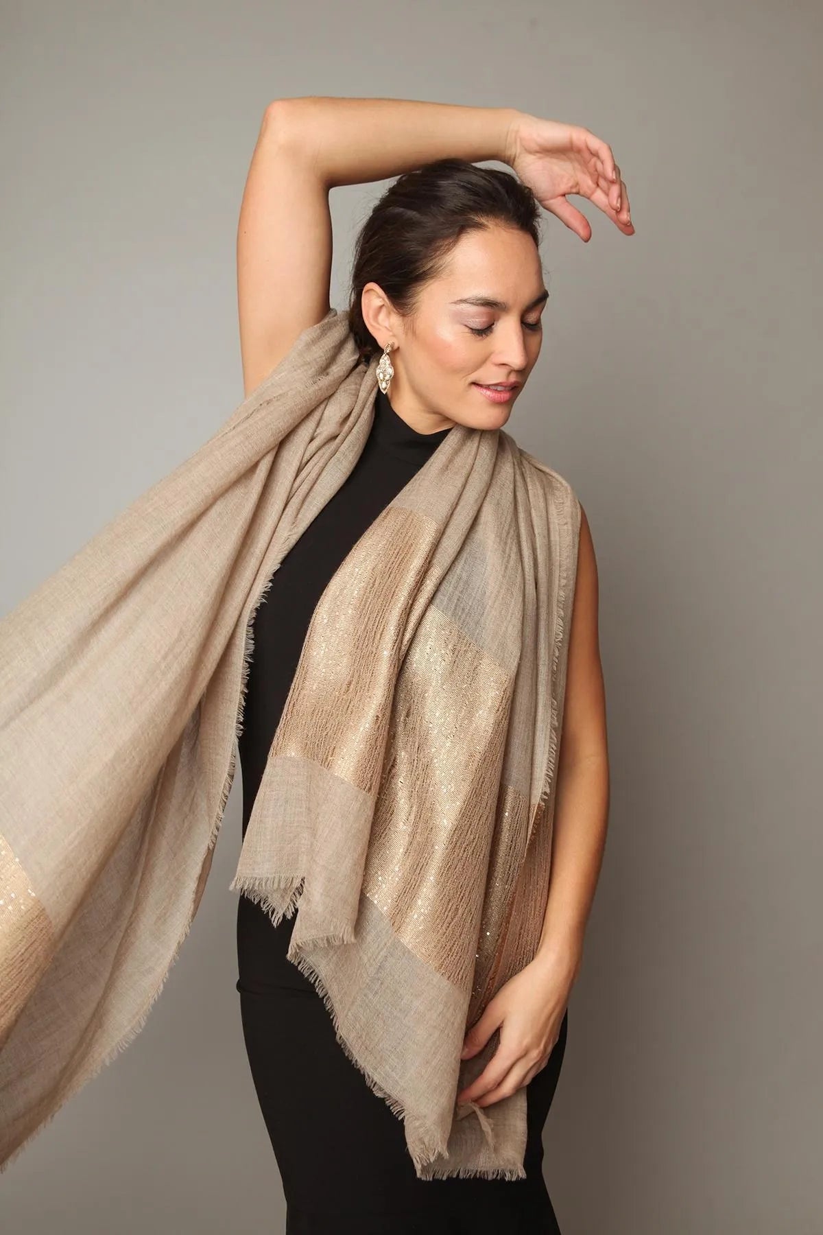 Luxury Embellished Cashmere Shawl Wrap - Soft Warm Winter Scarf for Women - Perfect for Evening Parties, Weddings & Office Wear