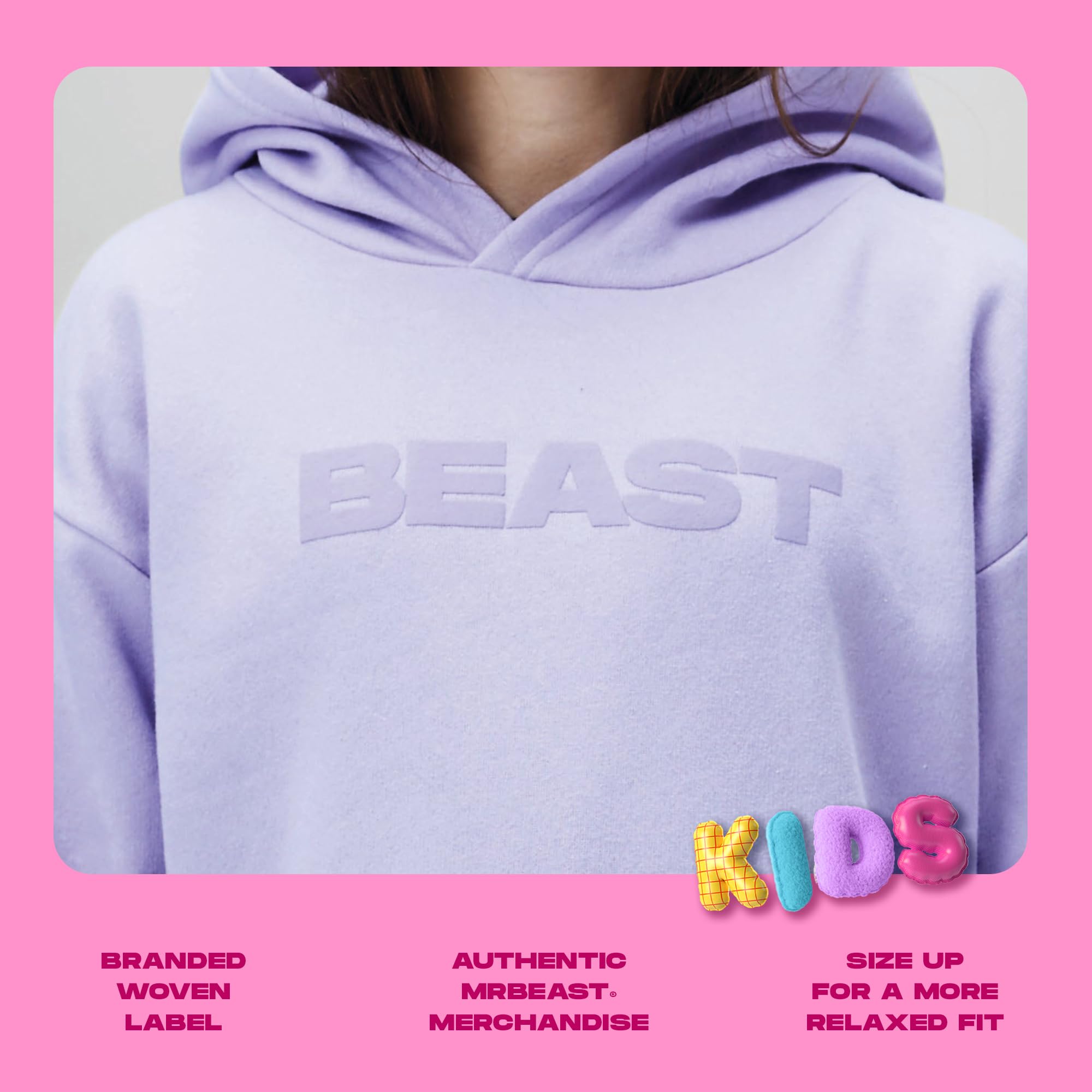 MrBeast Graphic Kids Hoodie - Soft Brushed Fleece Pullover with Logo for Boys & Girls | Cozy Winter Wear, Playdates & School Outfits