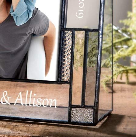 Personalized Anniversary Frame for Couples - Engraved Glass 4x6 Photo Keepsake - Perfect for Wedding Gifts & Home Decor
