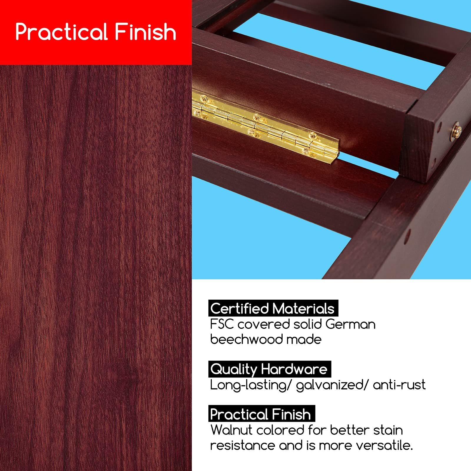Professional MEEDEN Beech Wood H-Frame Studio Easel Stand - Adjustable Height 53