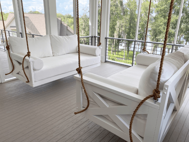 **NEW** Edisto Swing Bed - Outdoor Porch Swing with Weather-Resistant Cushions - Perfect for Patio, Garden, and Backyard Relaxation