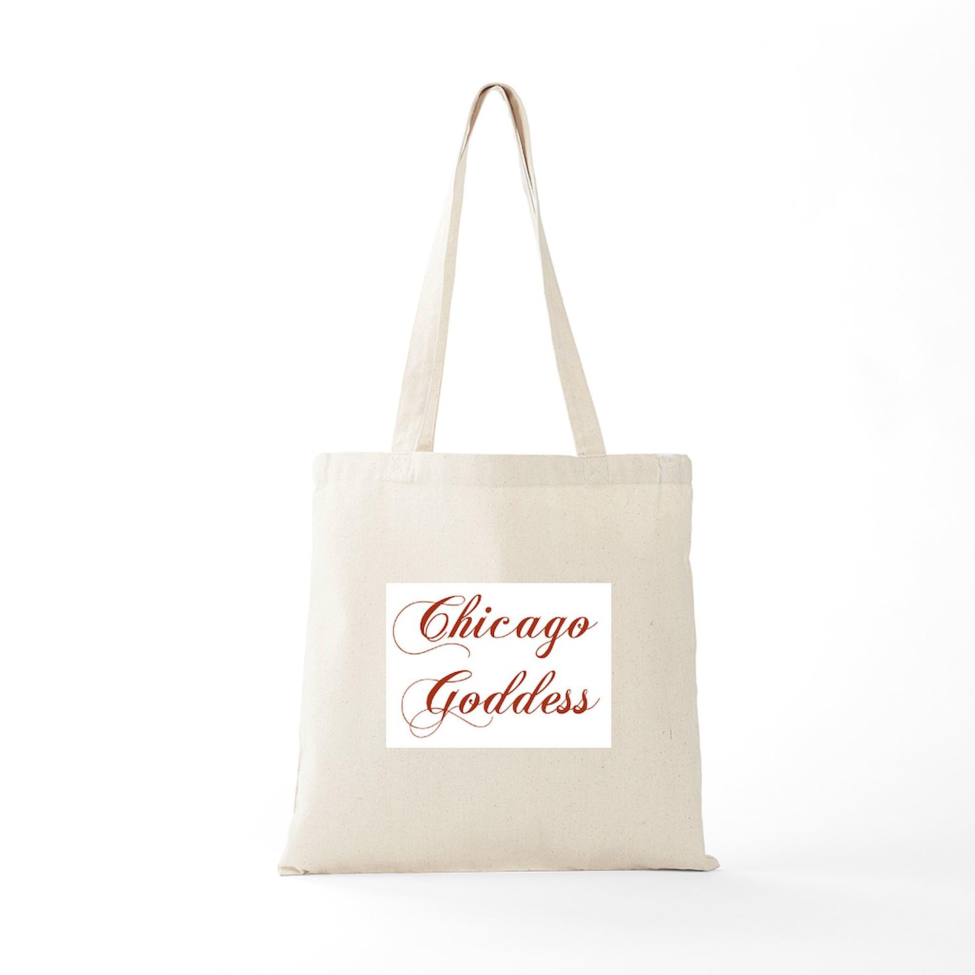Chicago Goddess Tote Bag - Natural Canvas Reusable Shopping Bag for Women | Eco-Friendly Grocery Tote, Beach Bag & Work Tote | Perfect for Shopping, Travel & Daily Use