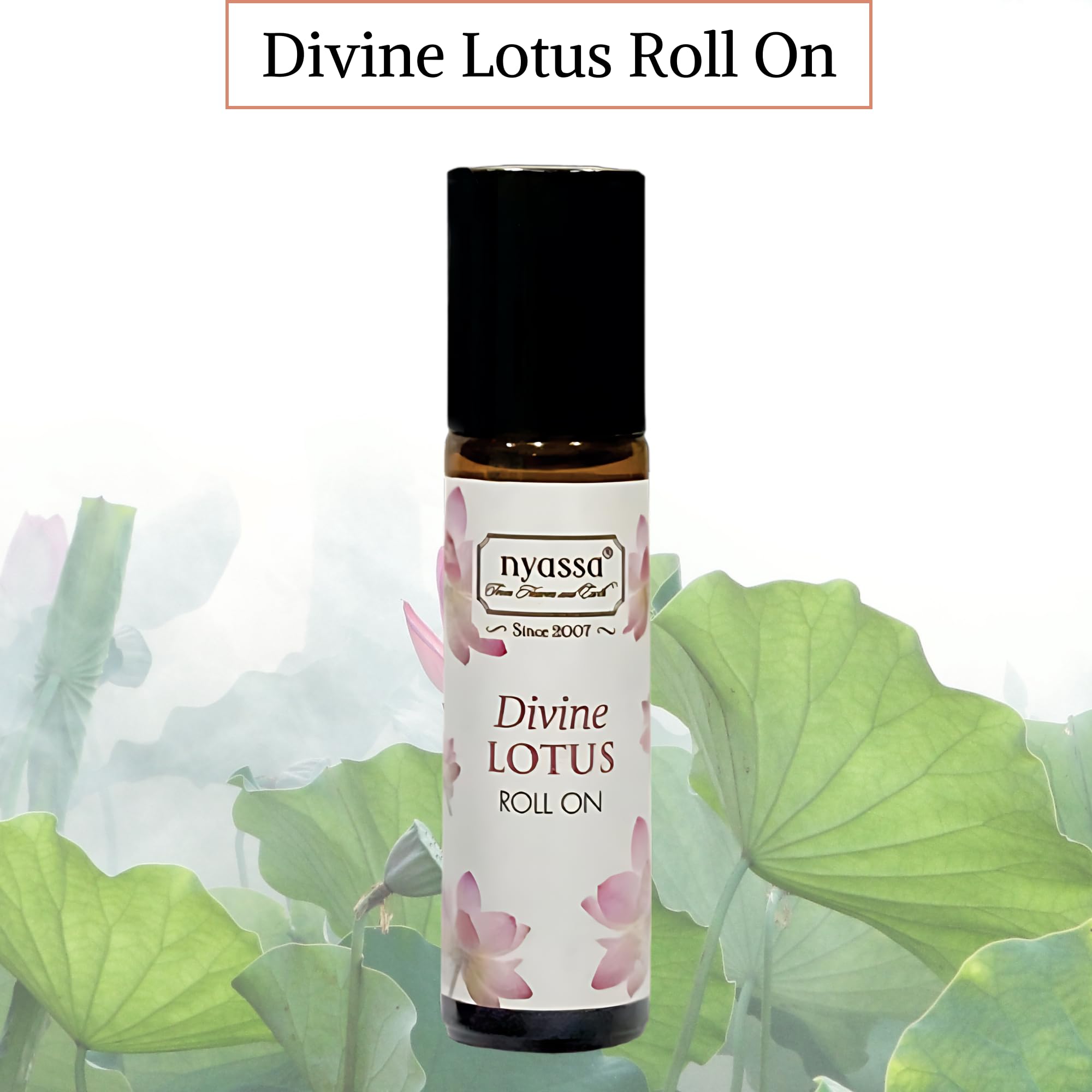 Nyassa Divine Lotus Roll-On Essential Oil 10ml - Jojoba Oil & Fragrance Oil Blend for Relaxation, Aromatherapy & Stress Relief