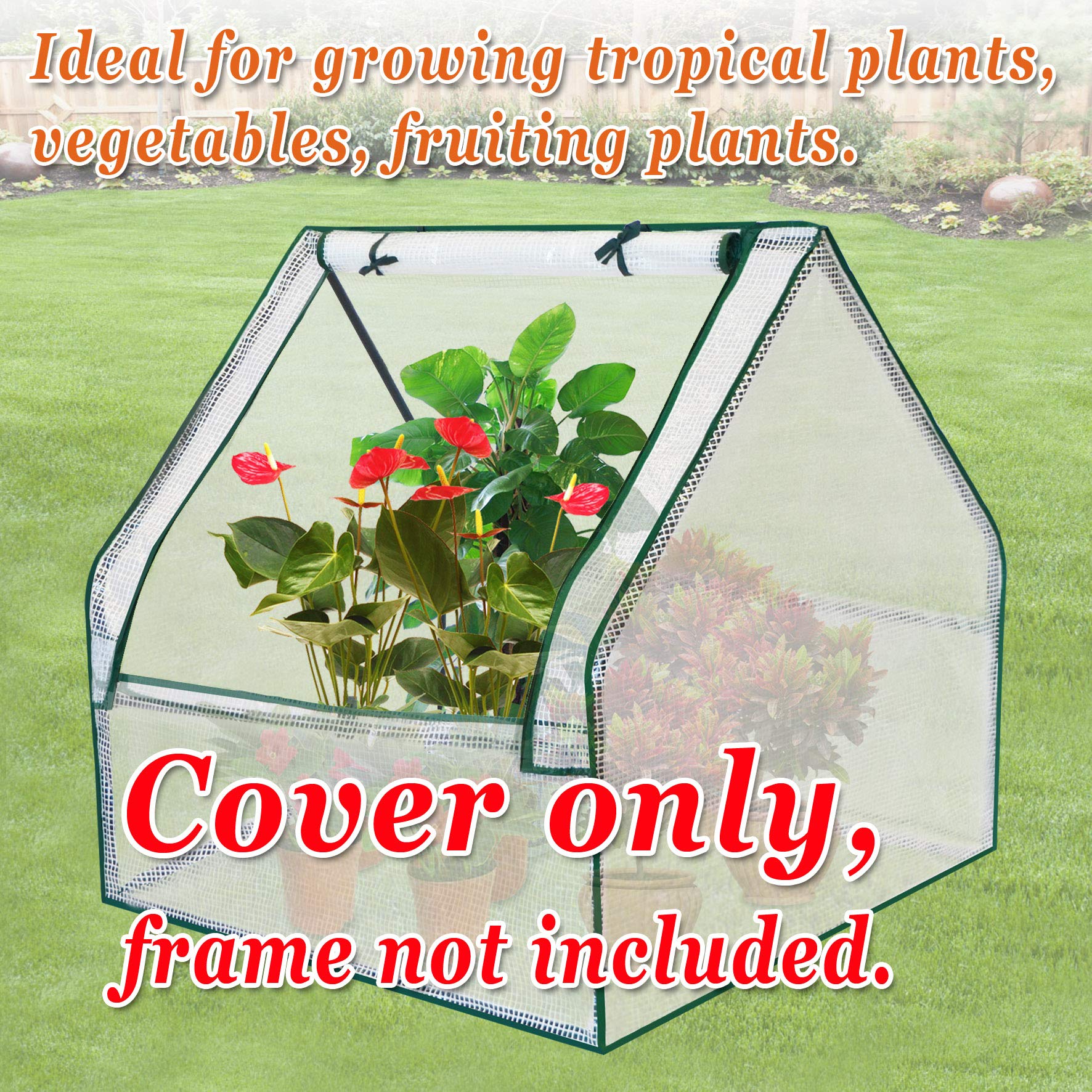 UV-Resistant PE Mesh Greenhouse Cover - 3'x3'x3' Replacement Plant Shelter for Outdoor Gardening, Gardening Supplies for Vegetables, Flowers & Seedlings - Perfect for Backyard, Patio & Balcony Gardens