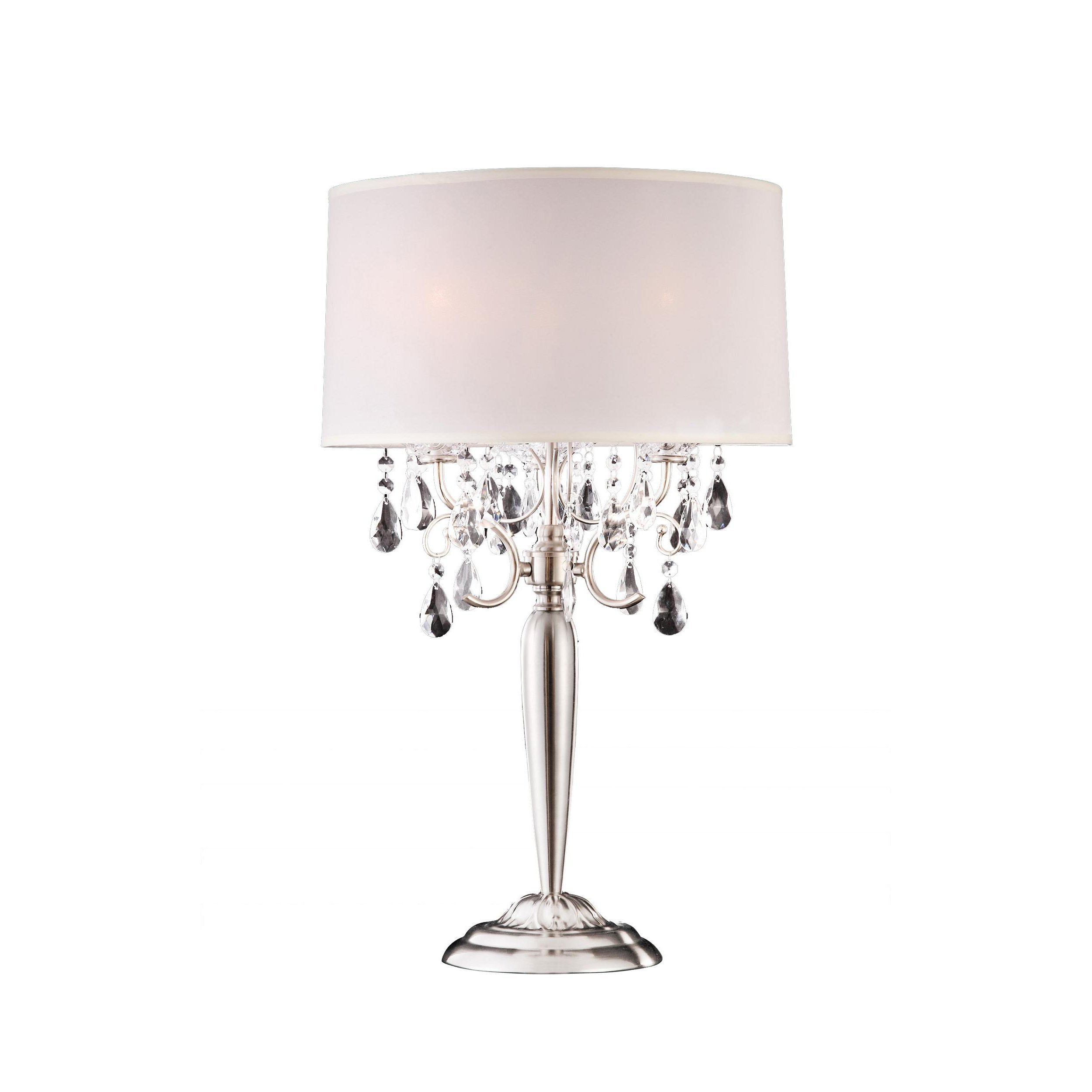 Elegant Crystal Silver Table Lamp - 16