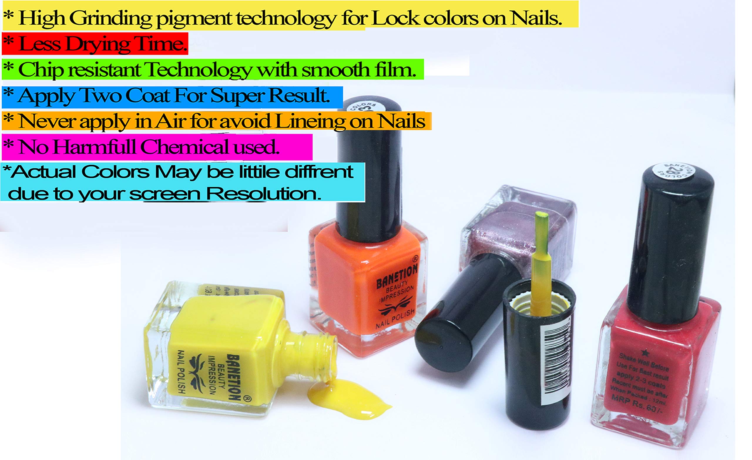 BANETION 24 Colors Nail Polish Set - 6ml Each, Long Lasting & Non-Toxic Nail Paint Kit for Women - Perfect for Manicure, Pedicure, Nail Art & DIY Home Salon