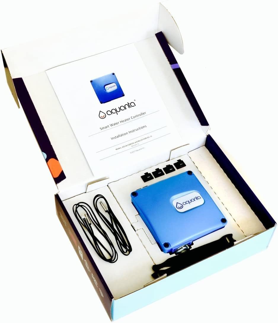 Aquanta WiFi Smart Water Heater Controller - Digital Timer for Electric Water Heaters | Save Energy & Reduce Electricity Waste | Easy DIY Installation, No Plumbing Needed | Perfect for Homes, Apartments & Vacation Rentals