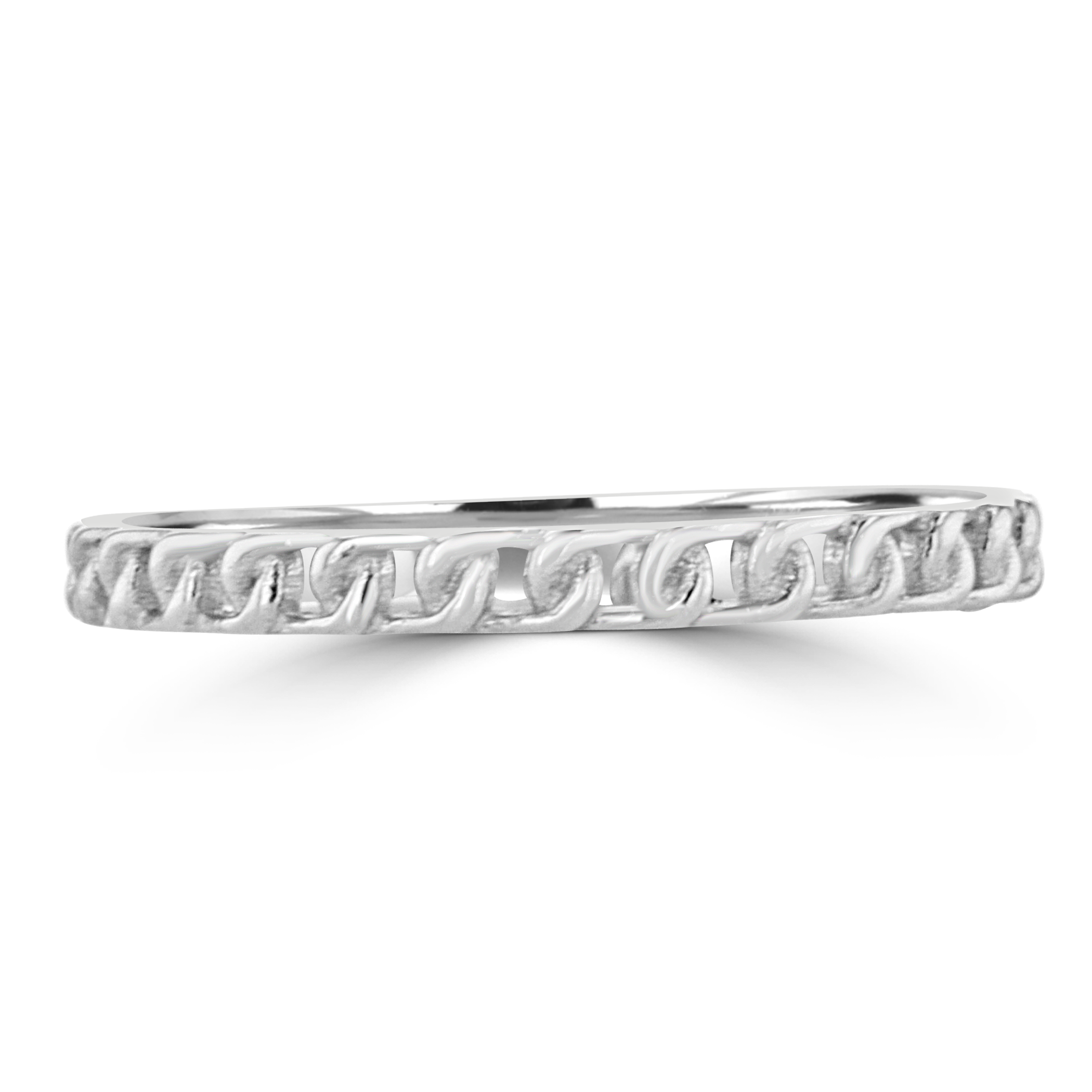 14K Gold Mini Curb Chain Link Stackable Ring for Women - Dainty Layering Rings for Everyday Wear, Gift Giving & Special Occasions