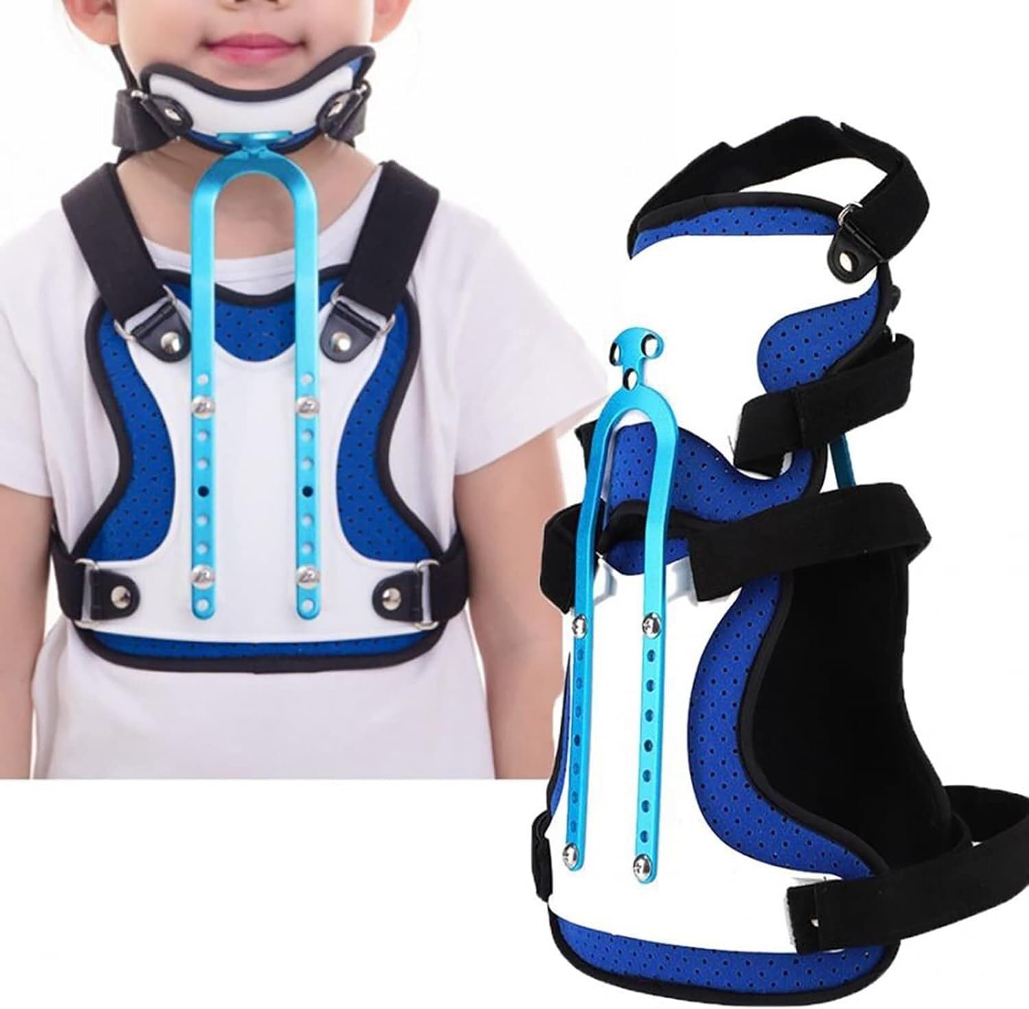 Adjustable Cervical Thoracic Corrector for Kids - Chest Orthosis & Lumbar Brace for Neck & Upper Back Injury Relief - Ideal for Posture Correction, Fracture Recovery, and Spinal Support