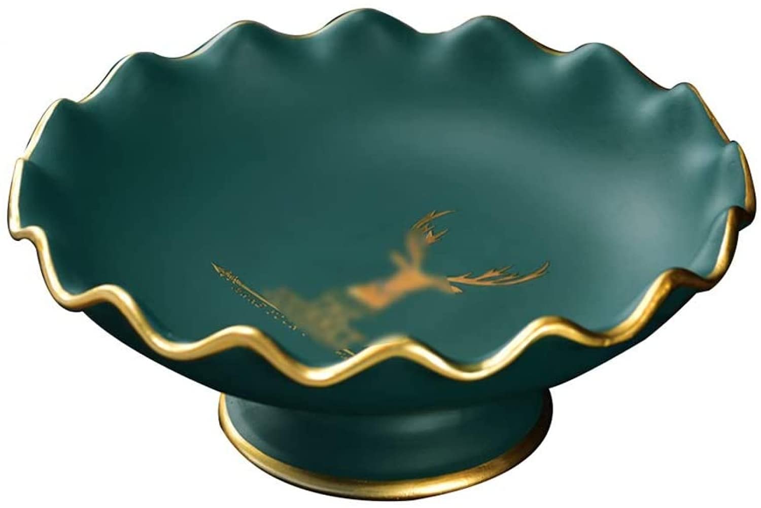 Ceramic Fruit Bowl - Elegant Desktop Fruit Basket for Home Decor, Coffee Table Candy Tray & Snack Storage - Perfect for Living Room, Kitchen or Office Use