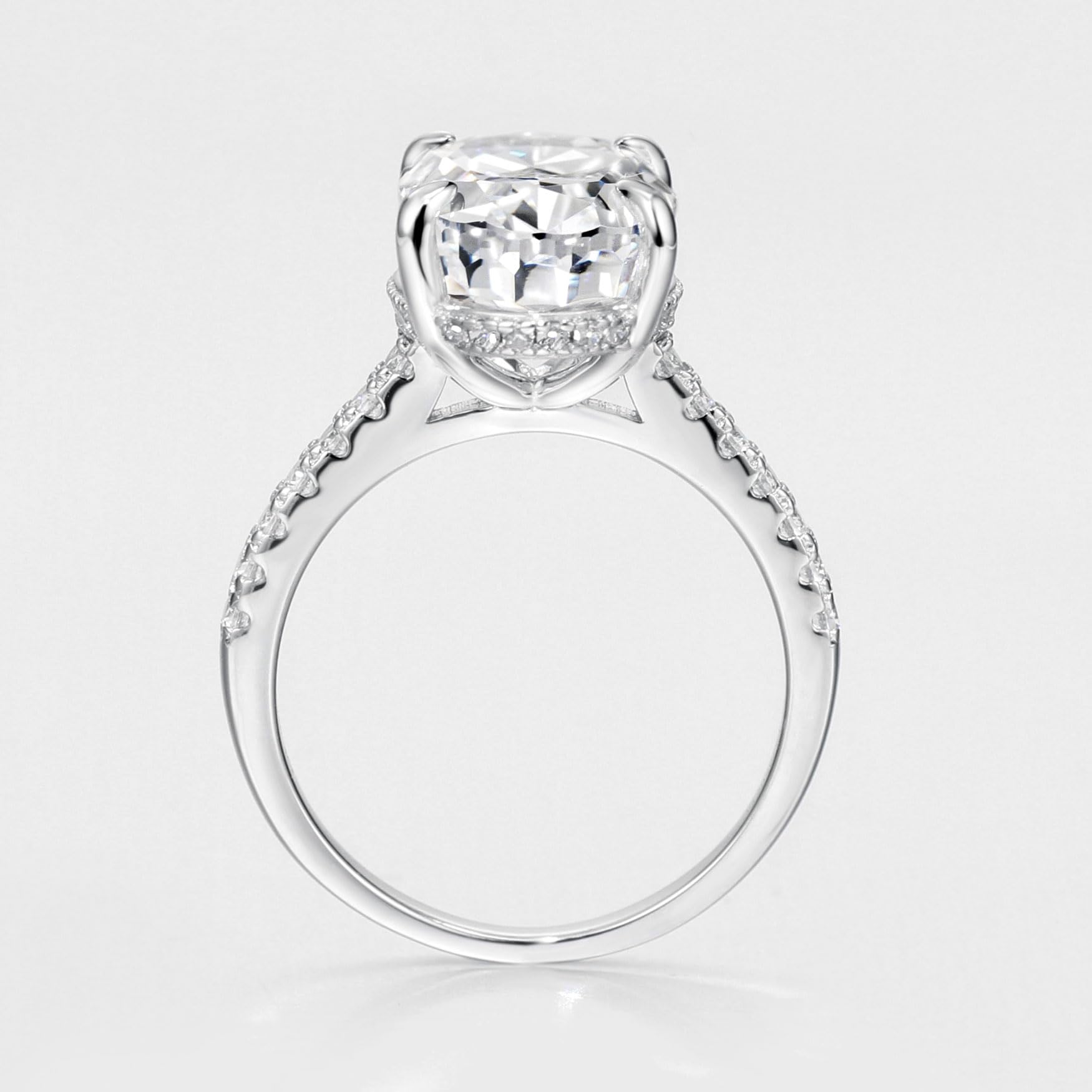 4.0ct Oval Cut Simulated Diamond Engagement Ring for Women - 925 Sterling Silver Wedding Band, Promise Ring - Perfect for Proposals, Anniversaries & Special Occasions