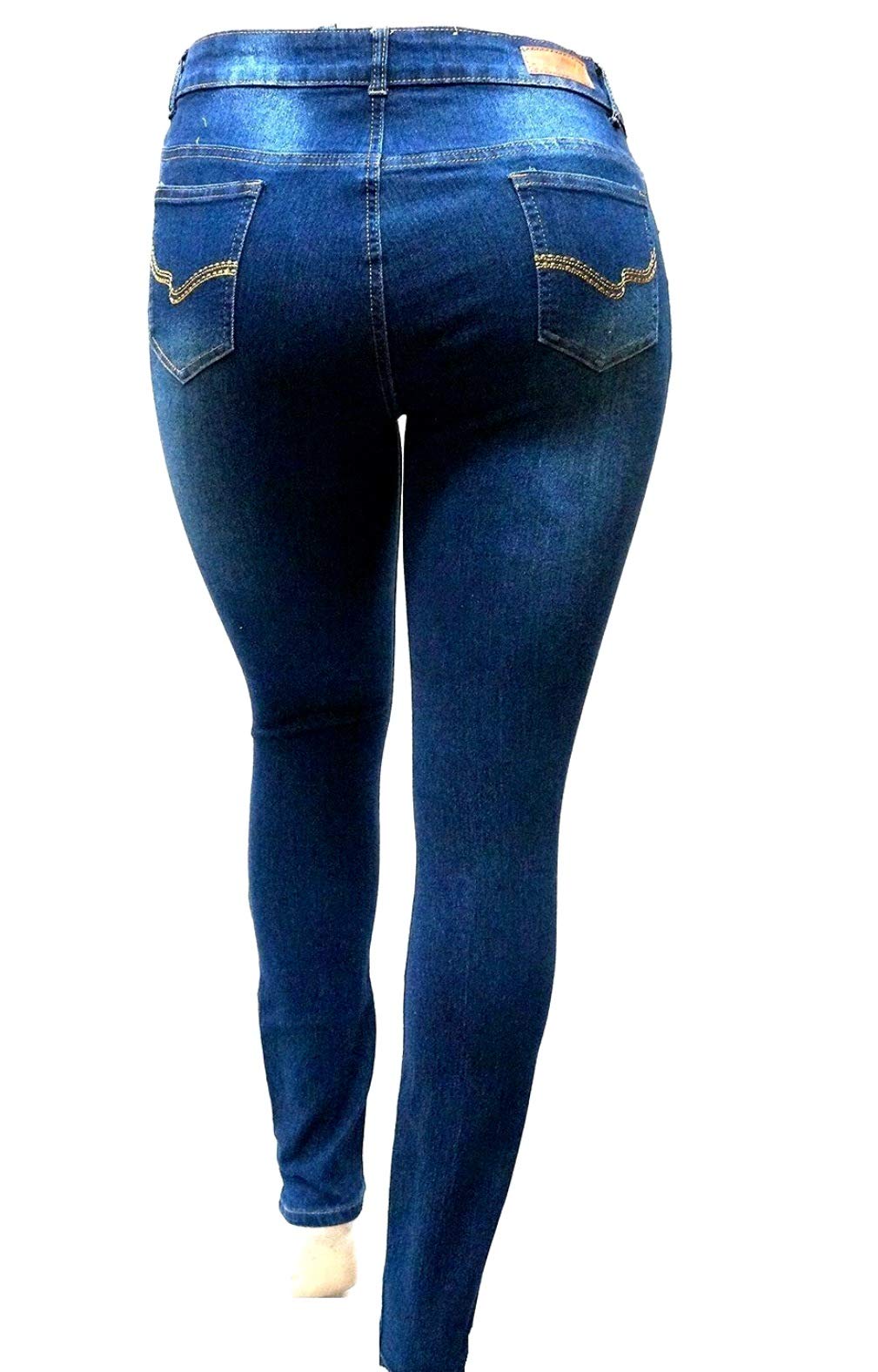 Jack David Women's Plus Size Denim Skinny Jeans - Stretch Ripped Distressed Pants for Casual Wear & Street Style | Comfortable High Waisted Skinny Fit for Curvy Women