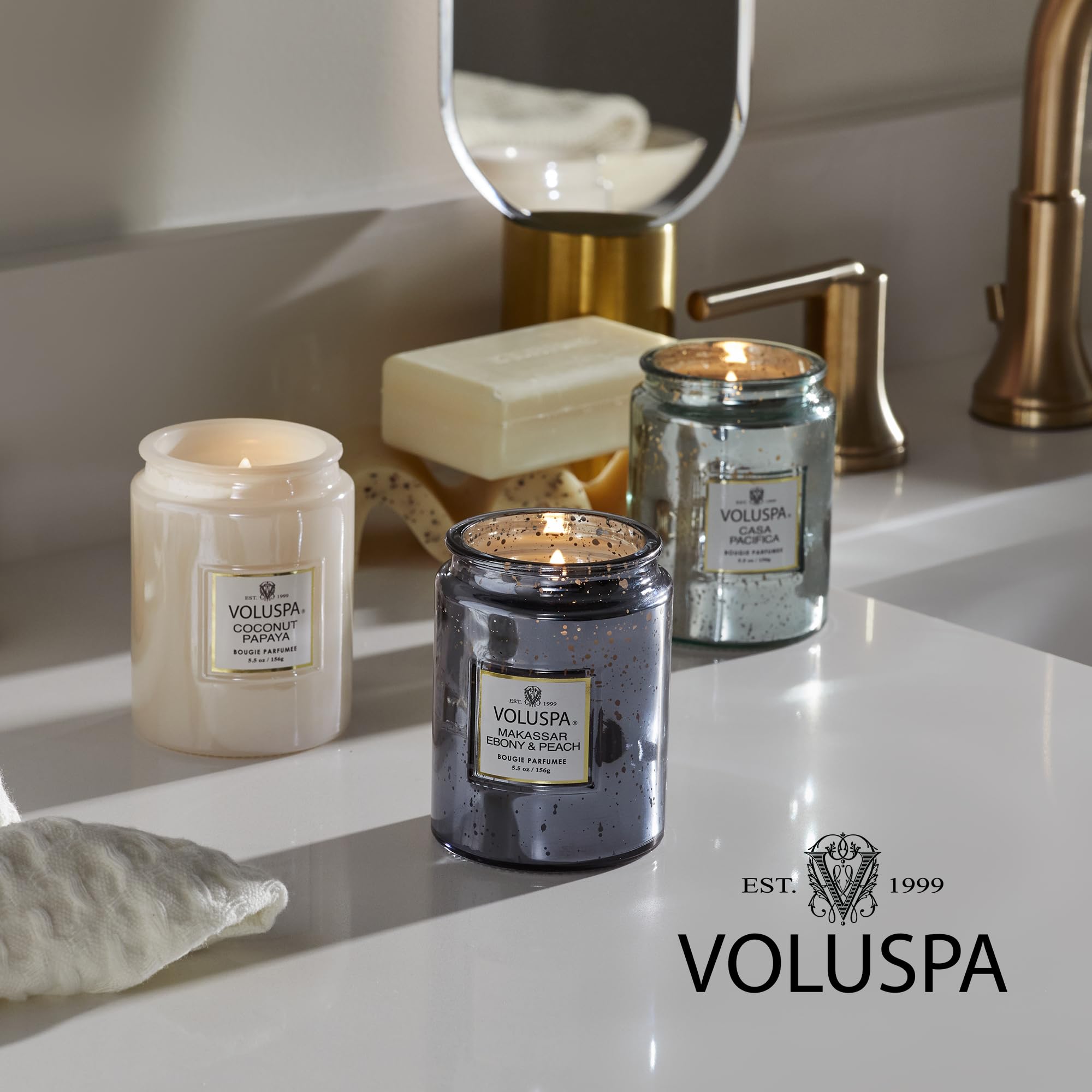 Voluspa BlackBerry Rose Oud Scented Candle - 6.5 oz Coconut Wax Jar, 40 Hour Burn Time, Clean Burning, Handcrafted in USA | Perfect for Home Decor, Romantic Dinners & Spa Relaxation