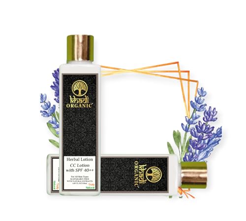 Khadi Organic CC Lotion - Pack of 2 (120ml Each) | Complexion Correction, Sun Protection & Skin Brightening | Daily Moisturizer for Face & Body | Perfect for All-Day Wear & Outdoor Activities