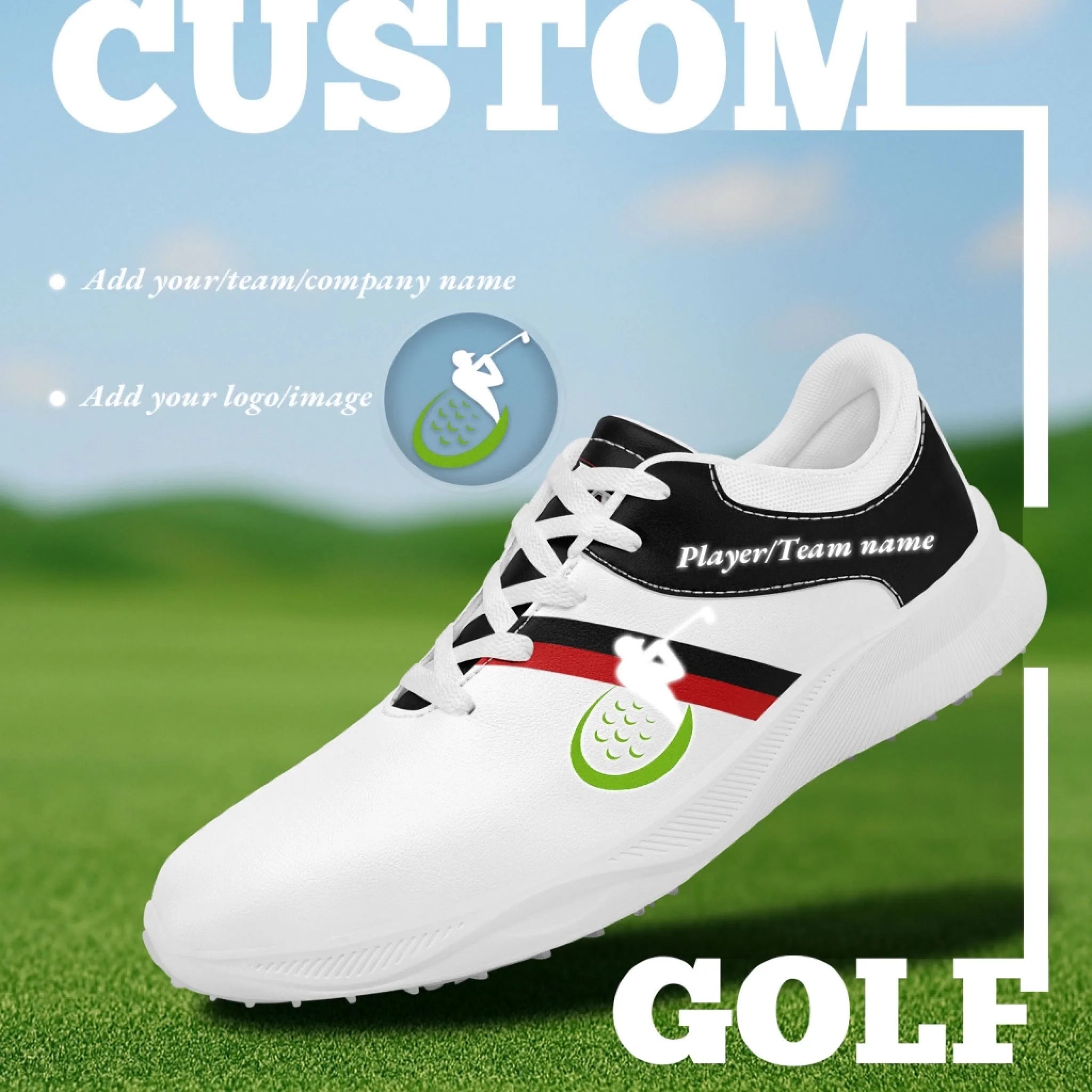 Custom Golf Performance Sneakers for Men & Women - Personalized Durable Athletic Shoes for POD Resellers - Lightweight Comfort Walking & Training Shoes for Golf Course & Casual Wear (FN062 25020099 5)