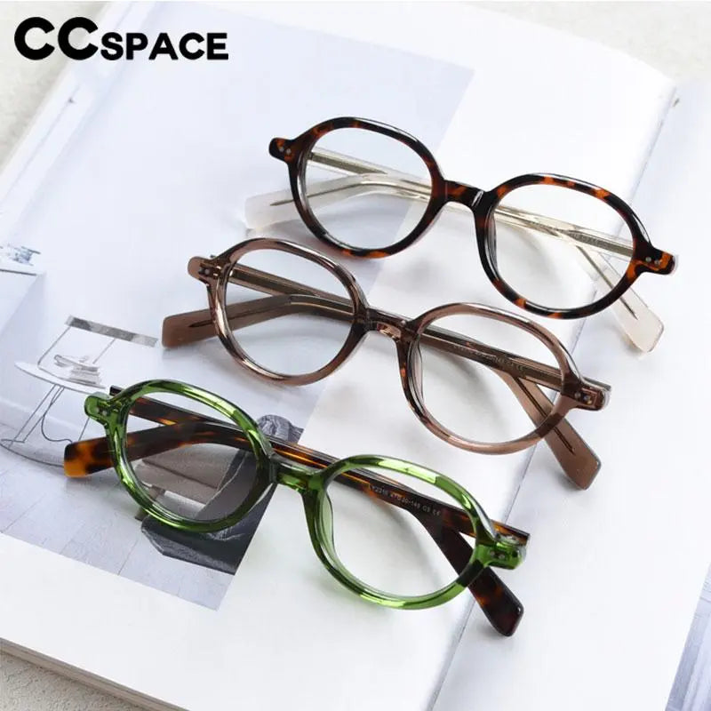CCspace Women's Full Rim Oval TR90 Titanium Eyeglasses Frame 56970 - Lightweight & Durable Glasses for Work, Reading & Fashion