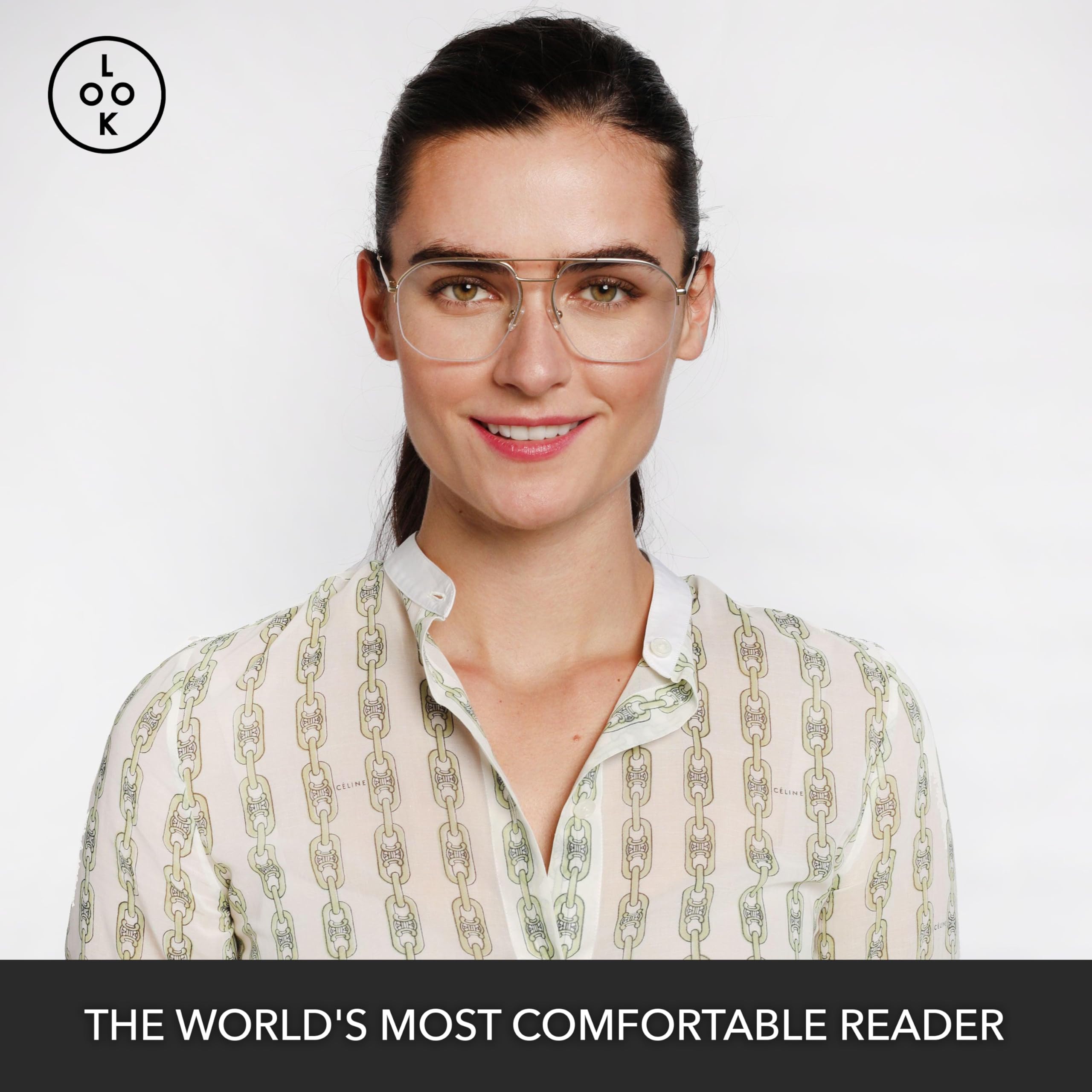 LOOK OPTIC Muse Reader - Stylish Unisex Reading Glasses with Prescription-Quality Lenses (Full Magnification, Non-Progressive) for Reading, Working & Computer Use - Perfect for Office, Home & Travel
