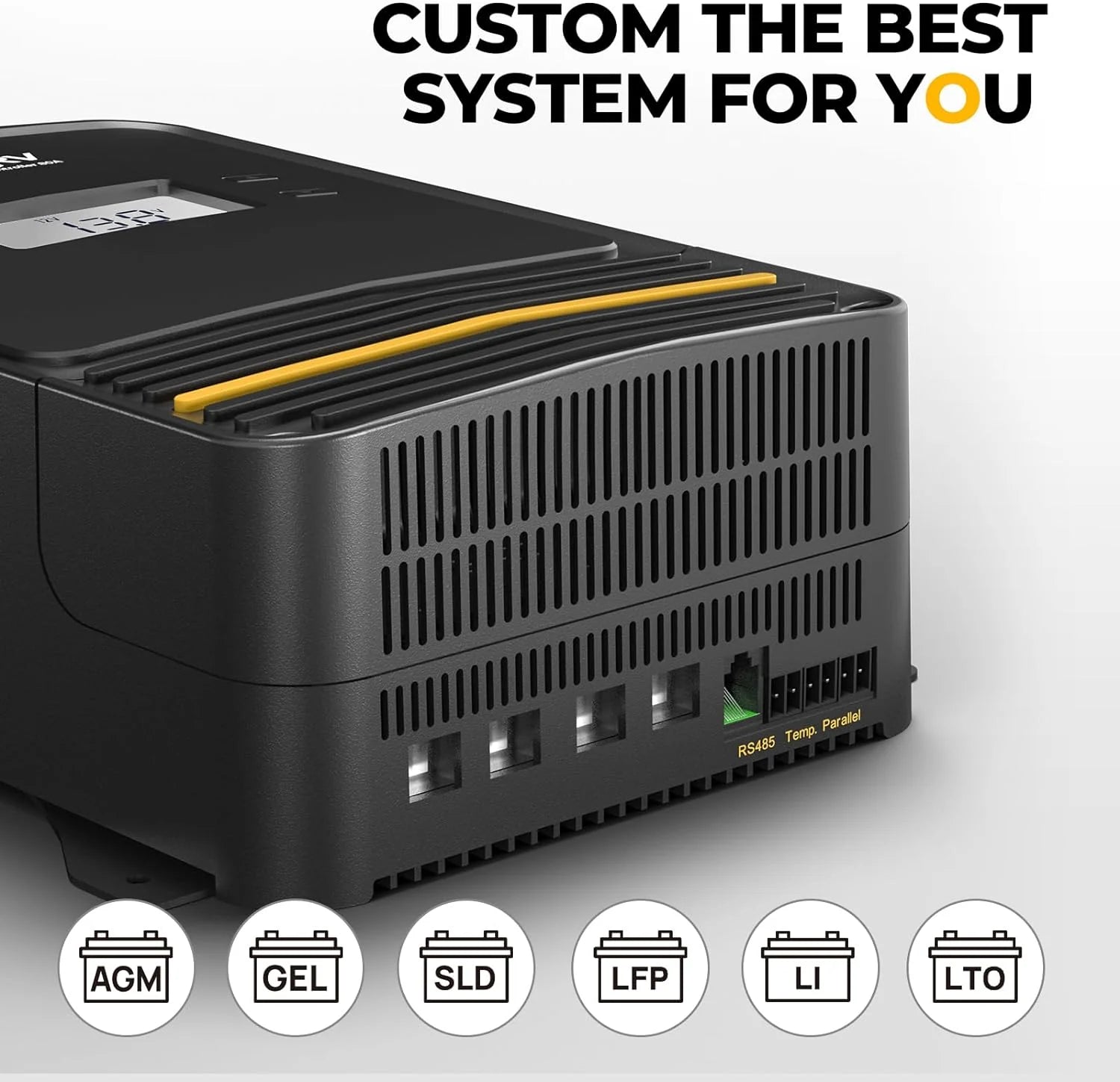 BougeRV 100Amp MPPT Solar Charge Controller 12V/24V/36V/48V for RV, Boat, Off-Grid Power System - Efficient Solar Panel Battery Charging for Home & Outdoor Use